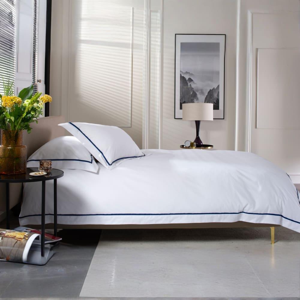 The Lyndon Company  Hampstead Percale Cotton Duvet Set - Blue - Double