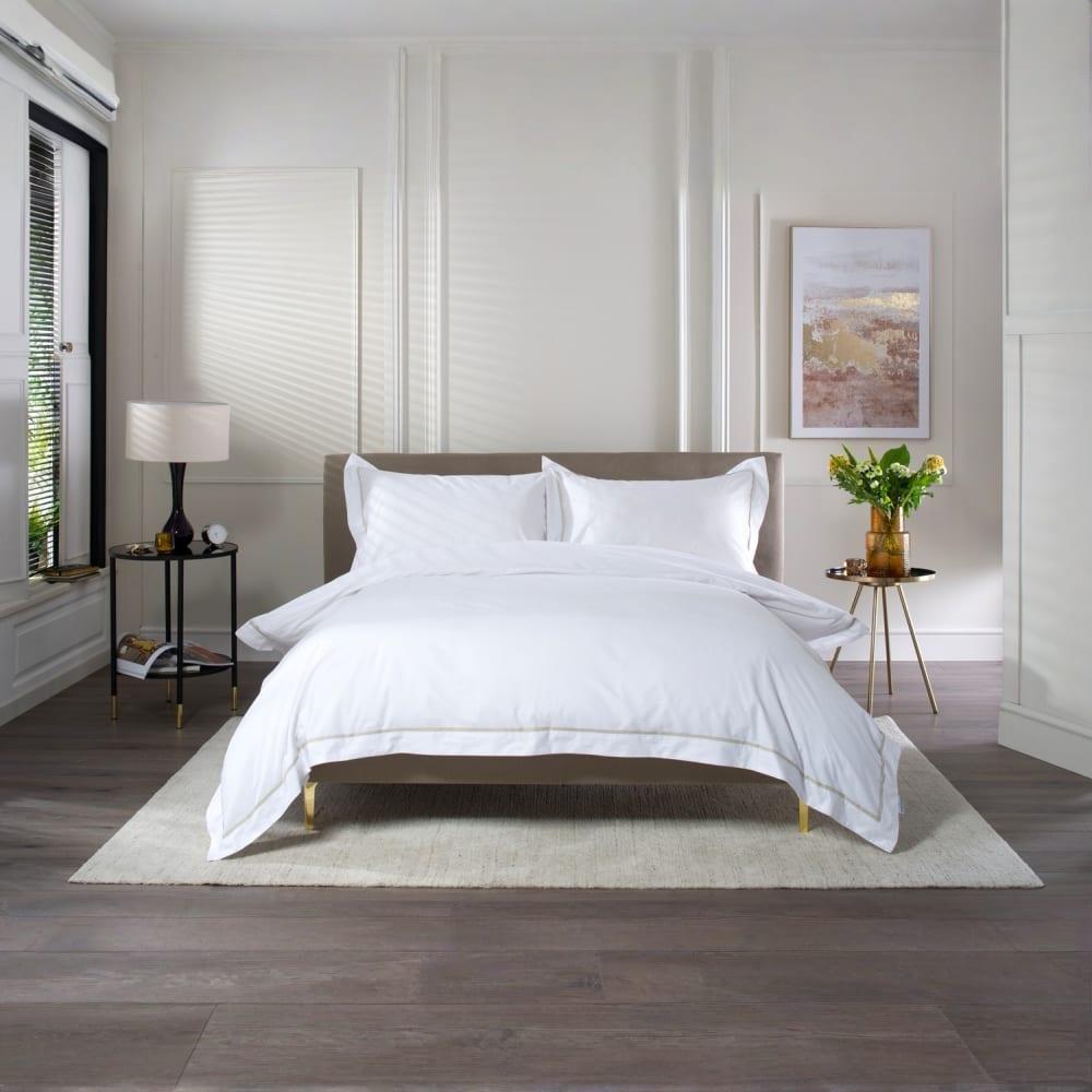 The Lyndon Company  Hampstead Percale Cotton Duvet Set - Stone - Single