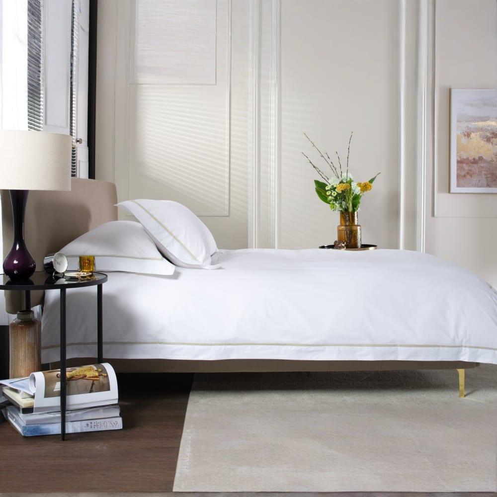 Stone - The Lyndon Company - Hampstead Percale Cotton Duvet Set - 5