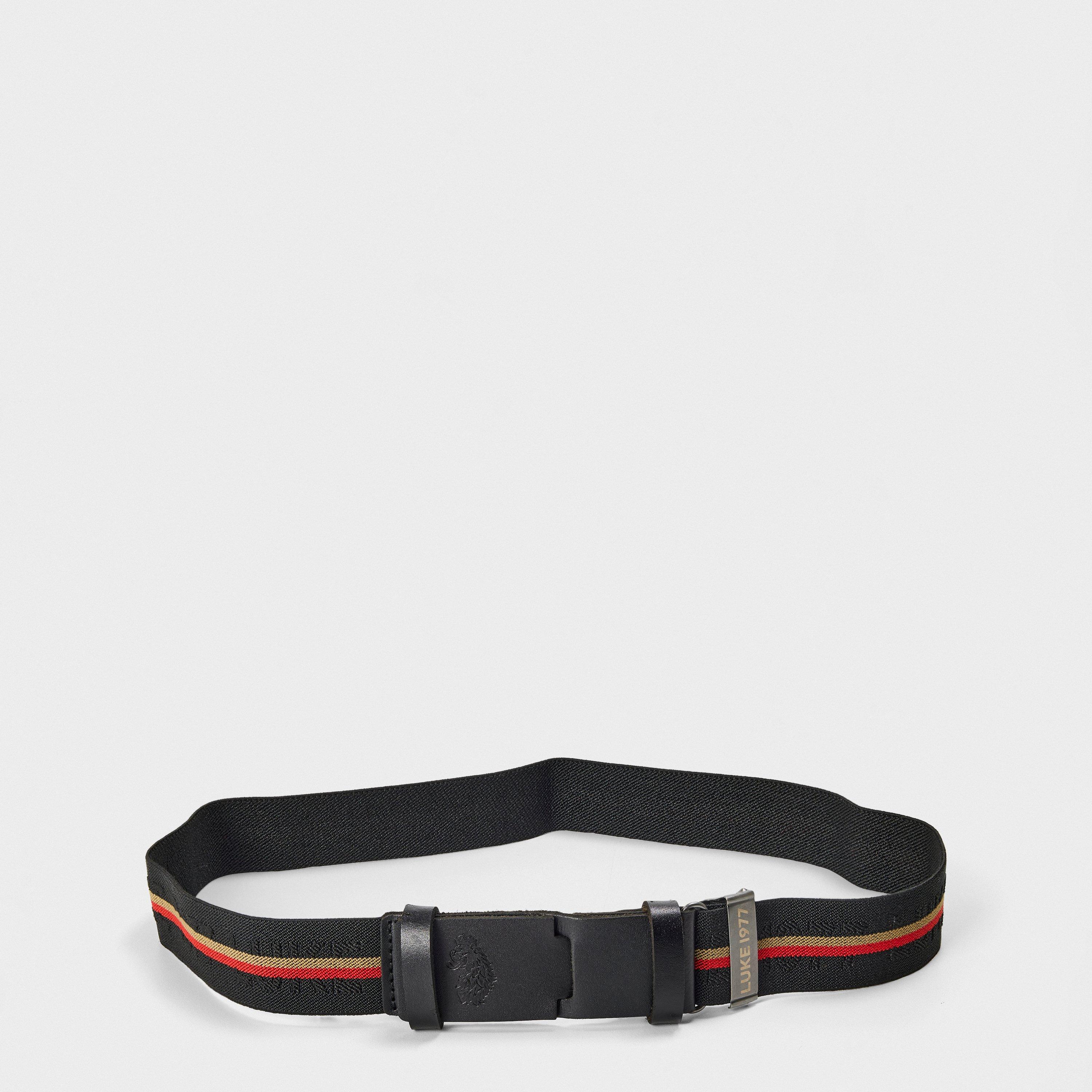 Black - Luke - Men's Woven Fabric Belt - 1