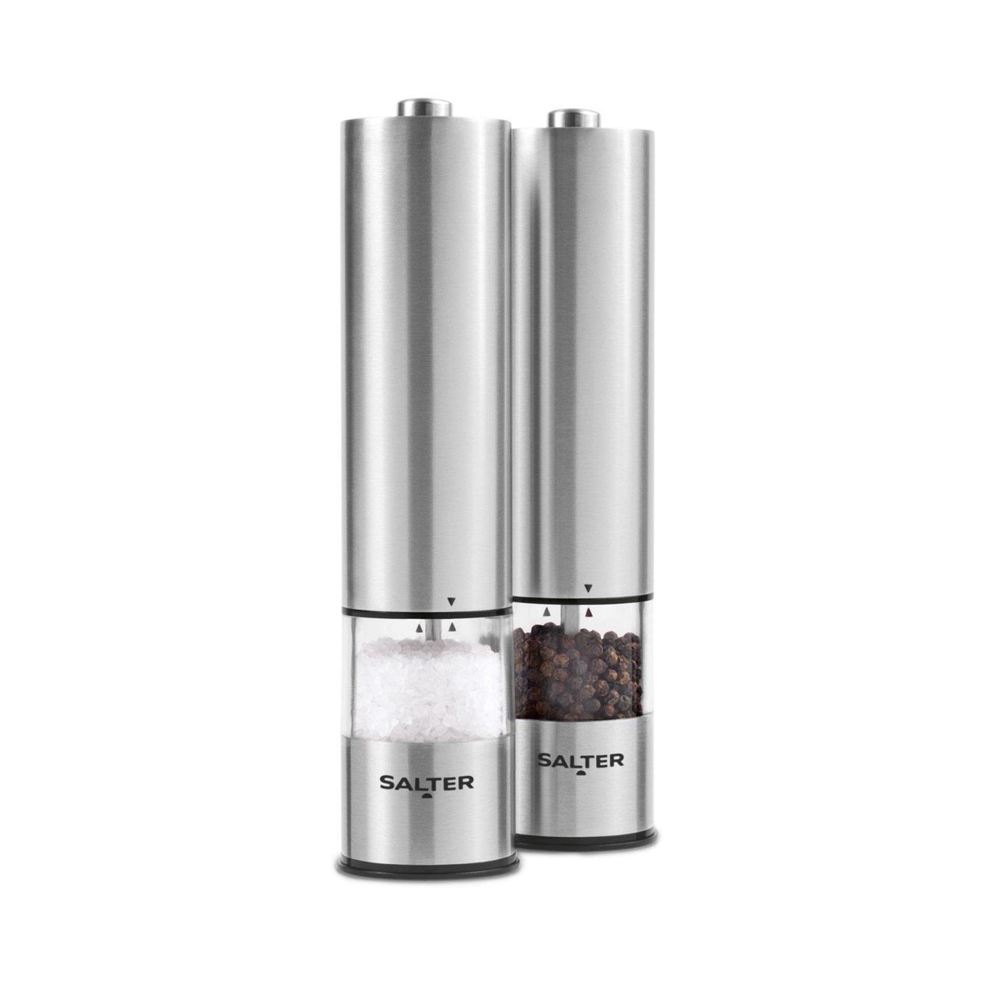 Salter  Electric Salt & Pepper Mills - Stainless Steel - Silver