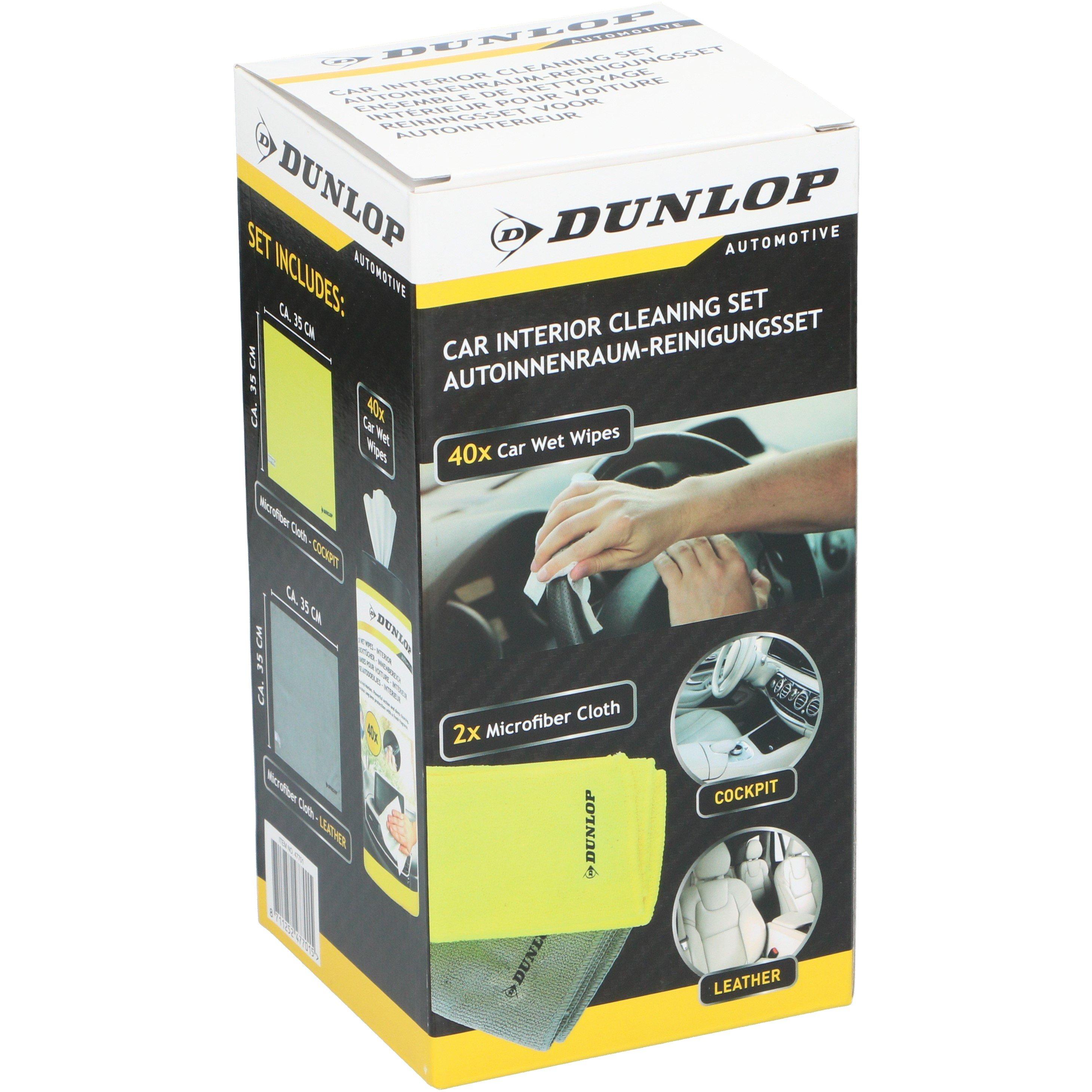Yellow/Grey - Dunlop - Interior Car Cleaning Set - 1