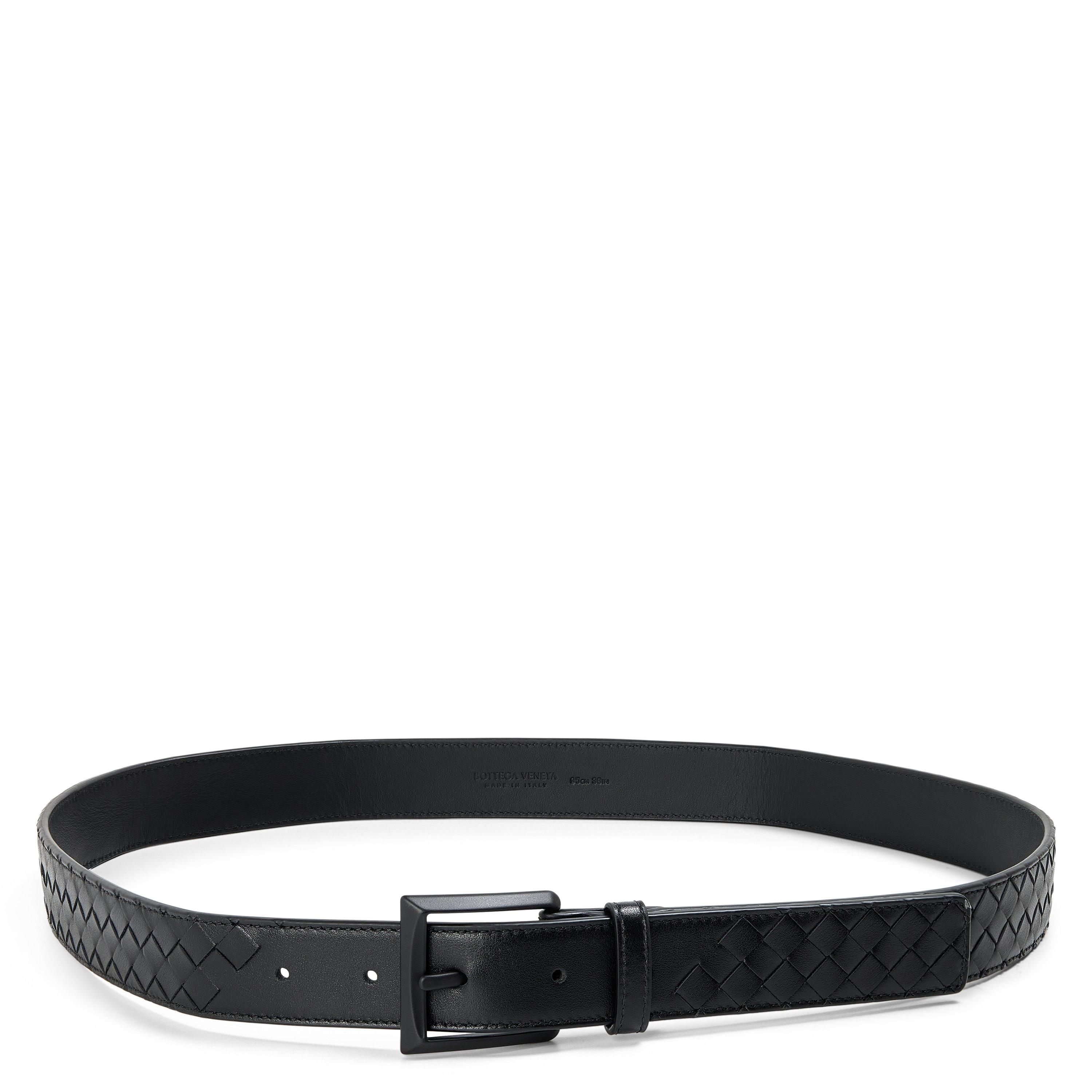 Bottega Veneta BV Avenue Belt Sn64 - Black/Black - Size 105