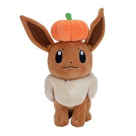 Pokemon GAME Pokemon Eevee Plush with Pumpkin - 8-Inch Eevee Plush with Unique Accessory