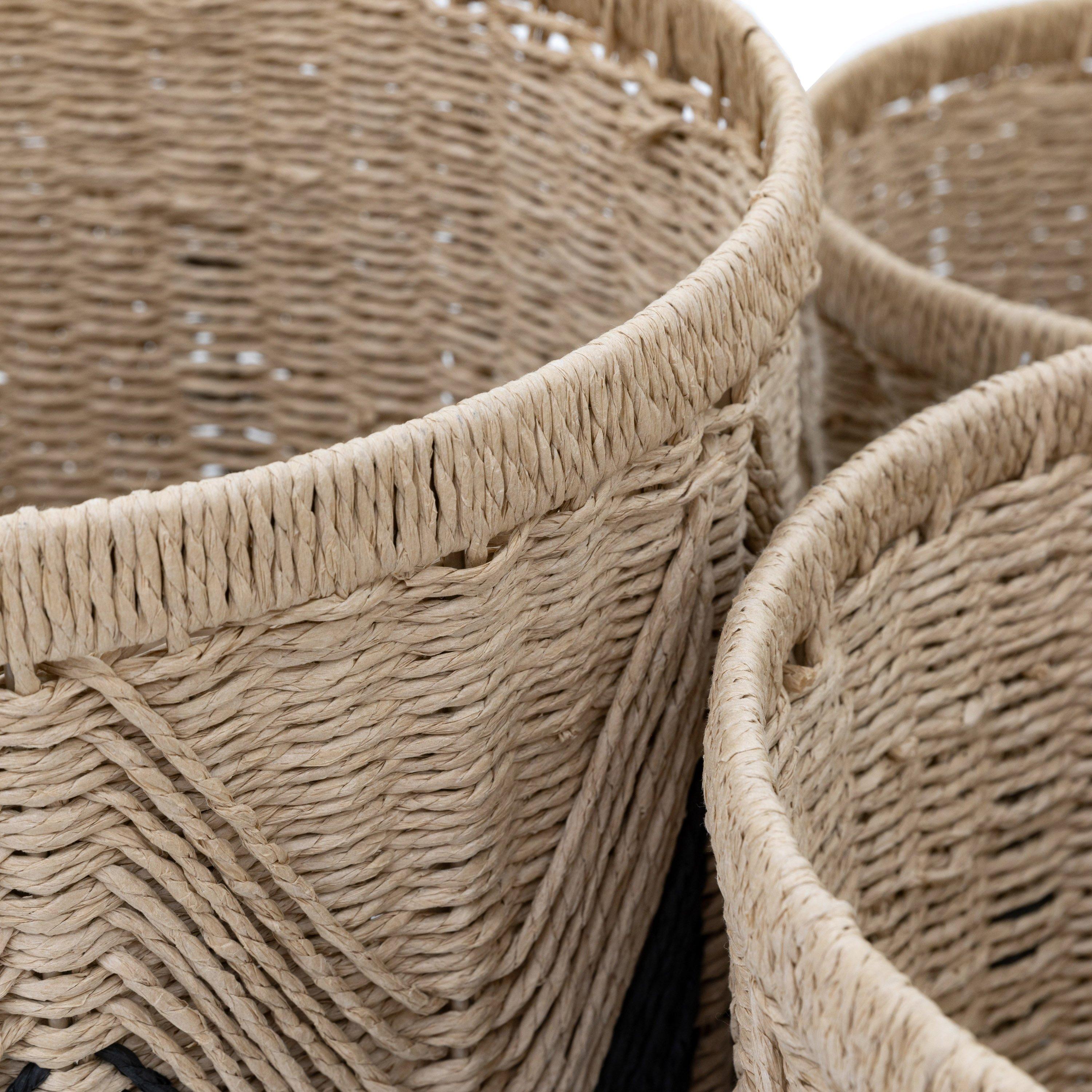 Natural & Black - Gallery - Cameroon Baskets Natural & Black (Set of 3) - 5