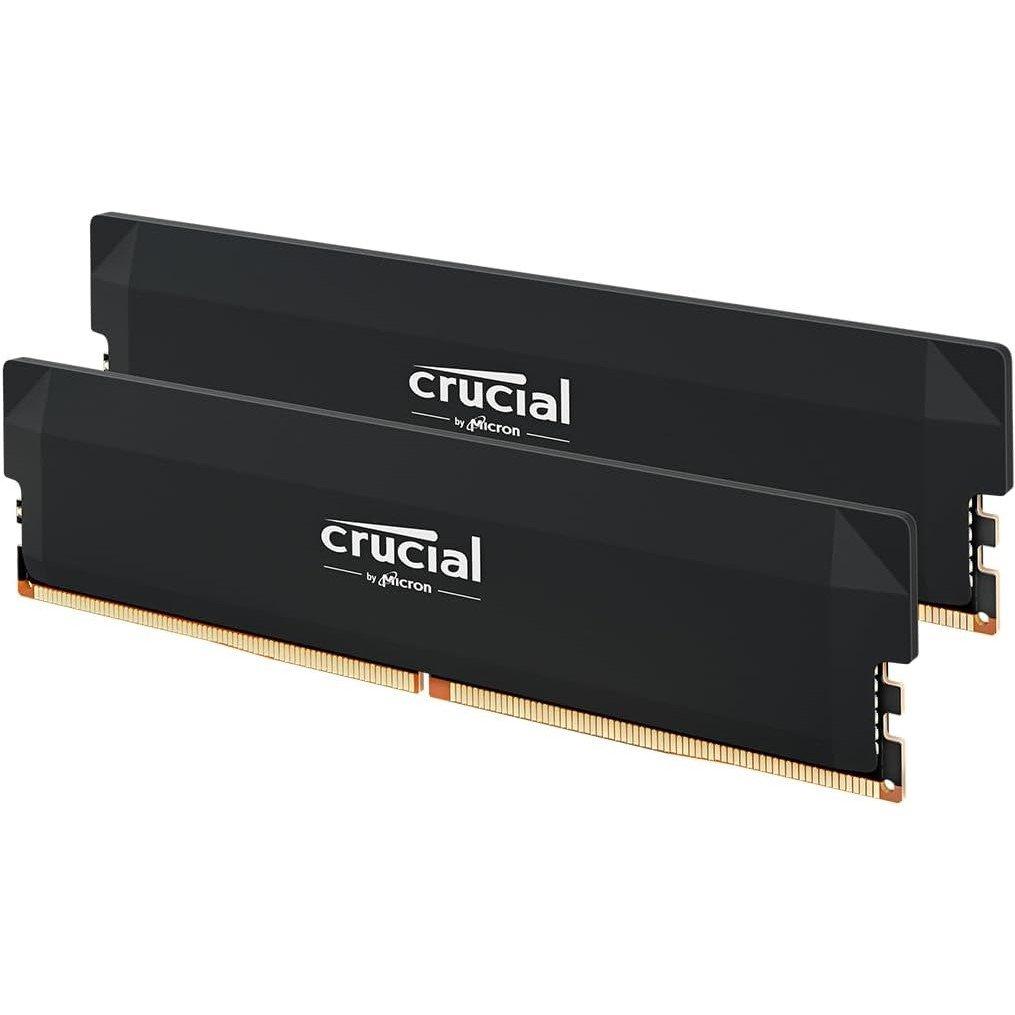 Black - Crucial Technology - DDR5-6400 CL40 64GB Kit (32GBx2) UDIMM: OC Gaming Memory Black - 1