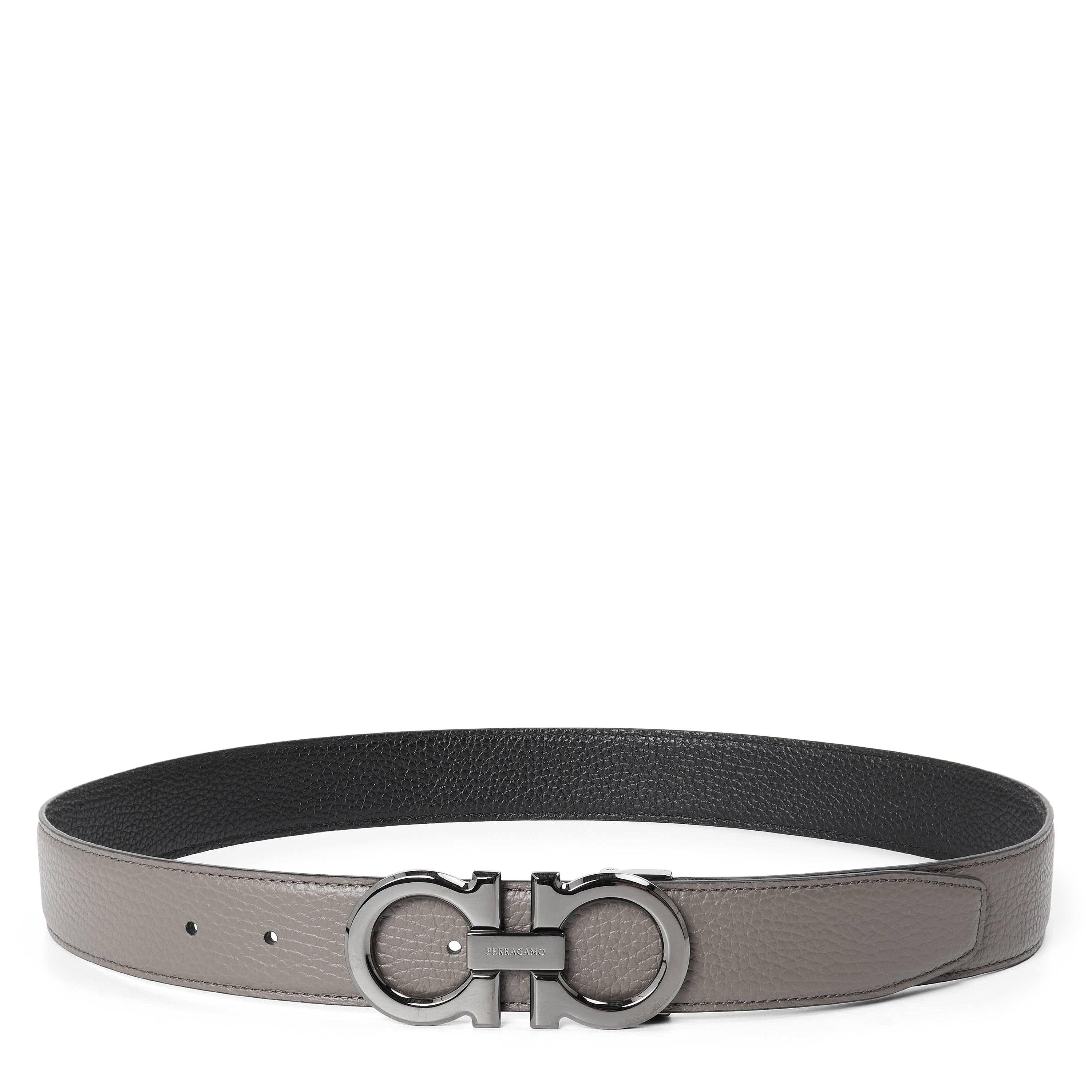Ferragamo FG Dbl Adjust Belt Sn63 - Concrete - Size 100