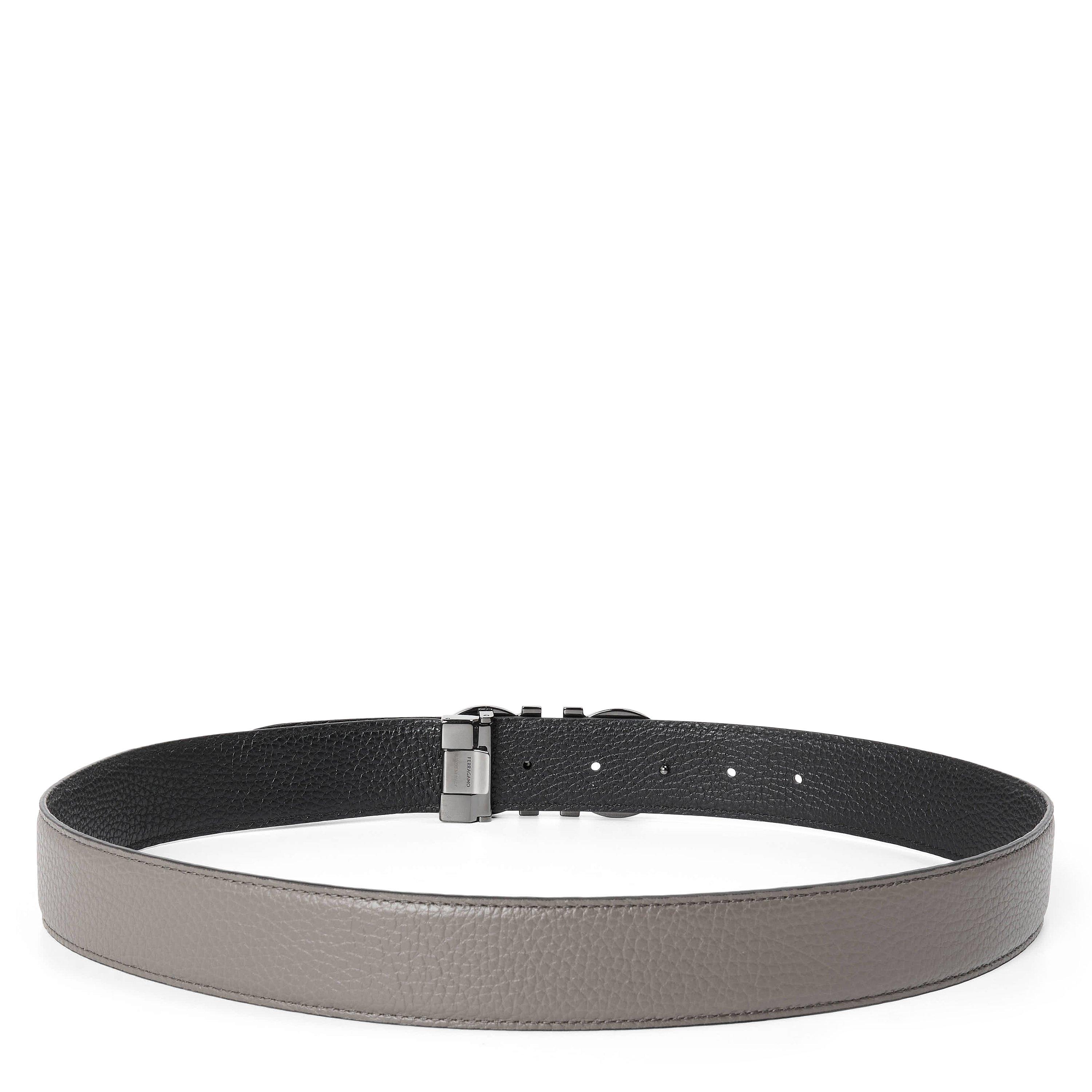 Concrete - Ferragamo - Men's Double Adjust Leather Belt - 2