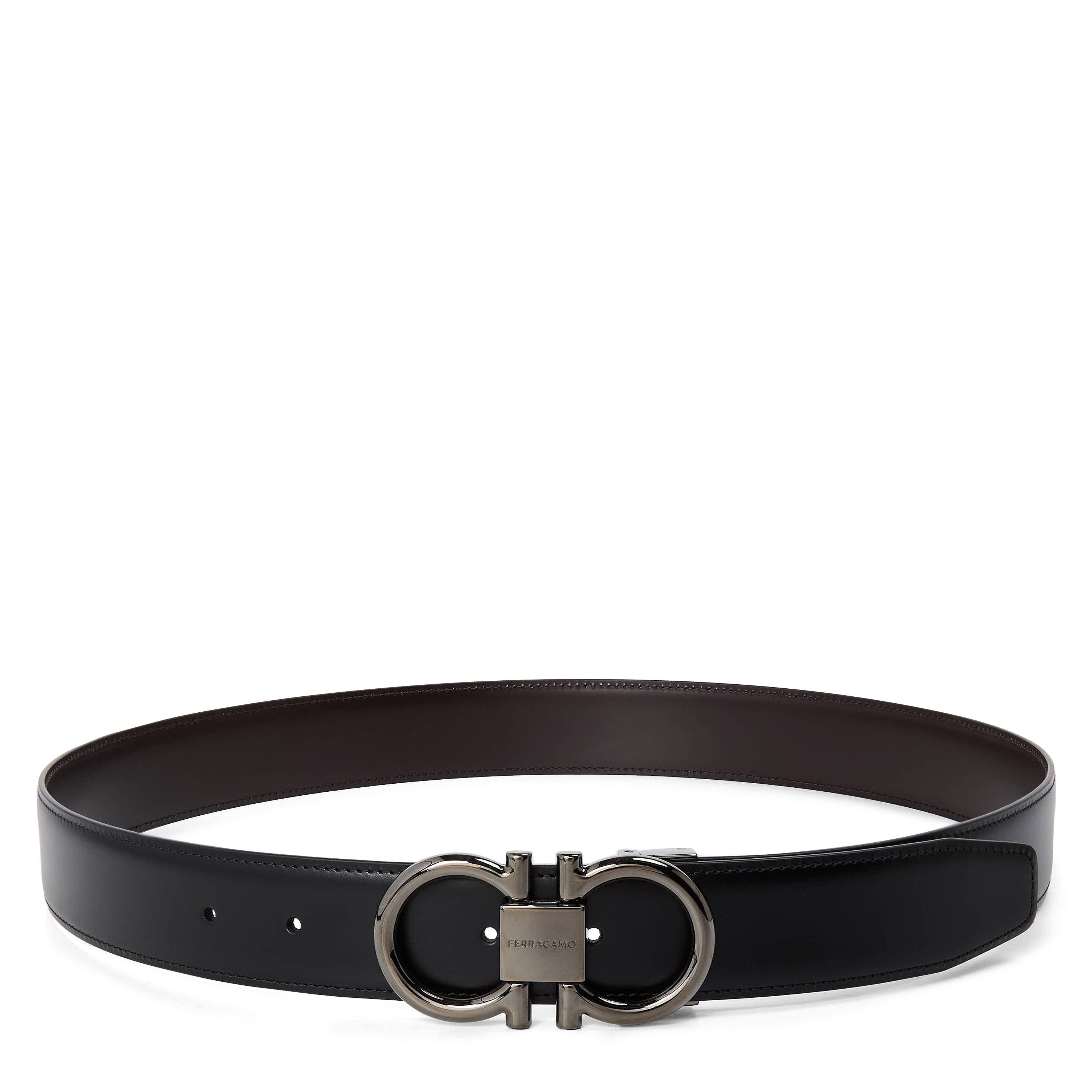 Nero/Hickory - Ferragamo - FG Dbl Adjust Belt Sn63 - 1