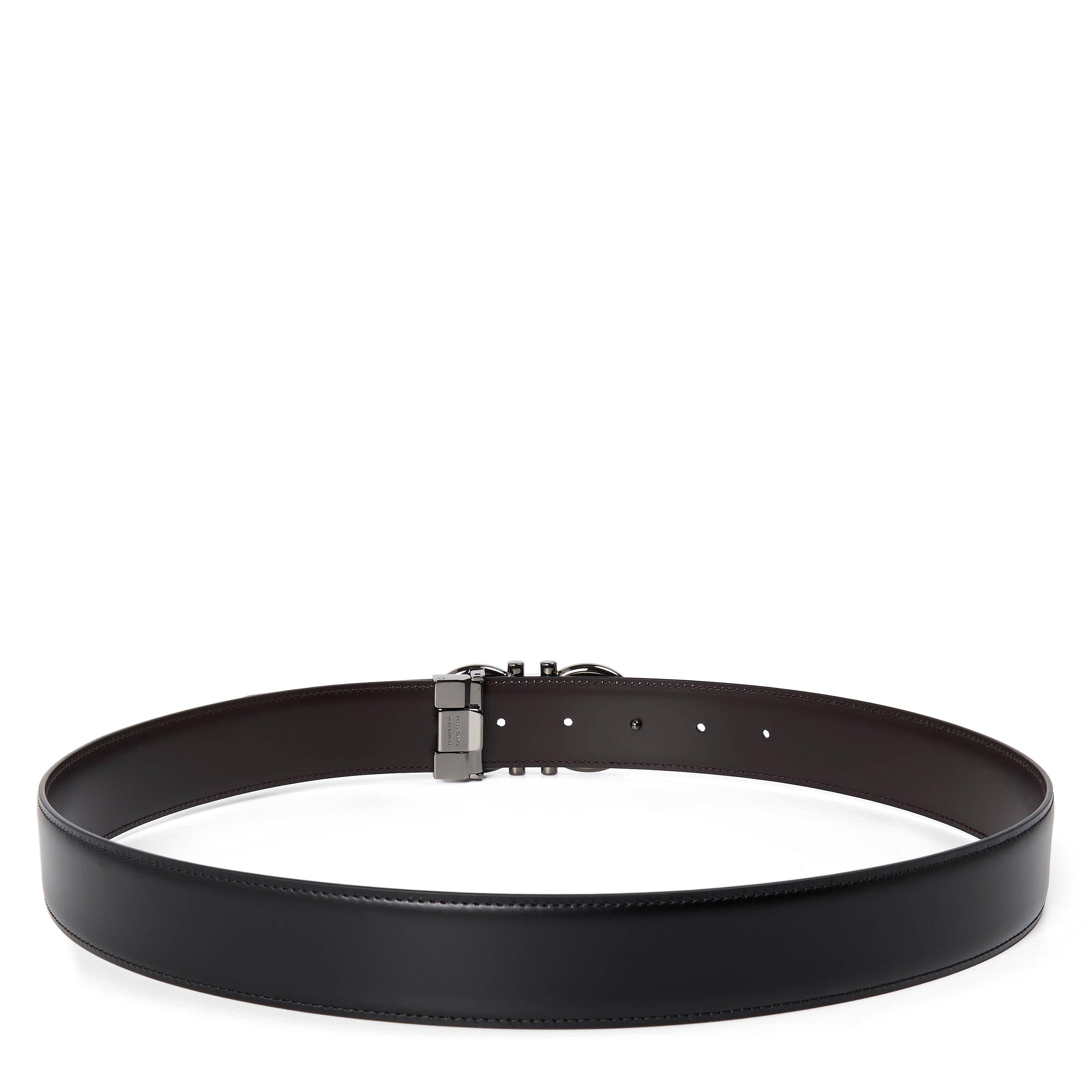 Nero/Hickory - Ferragamo - FG Dbl Adjust Belt Sn63 - 2