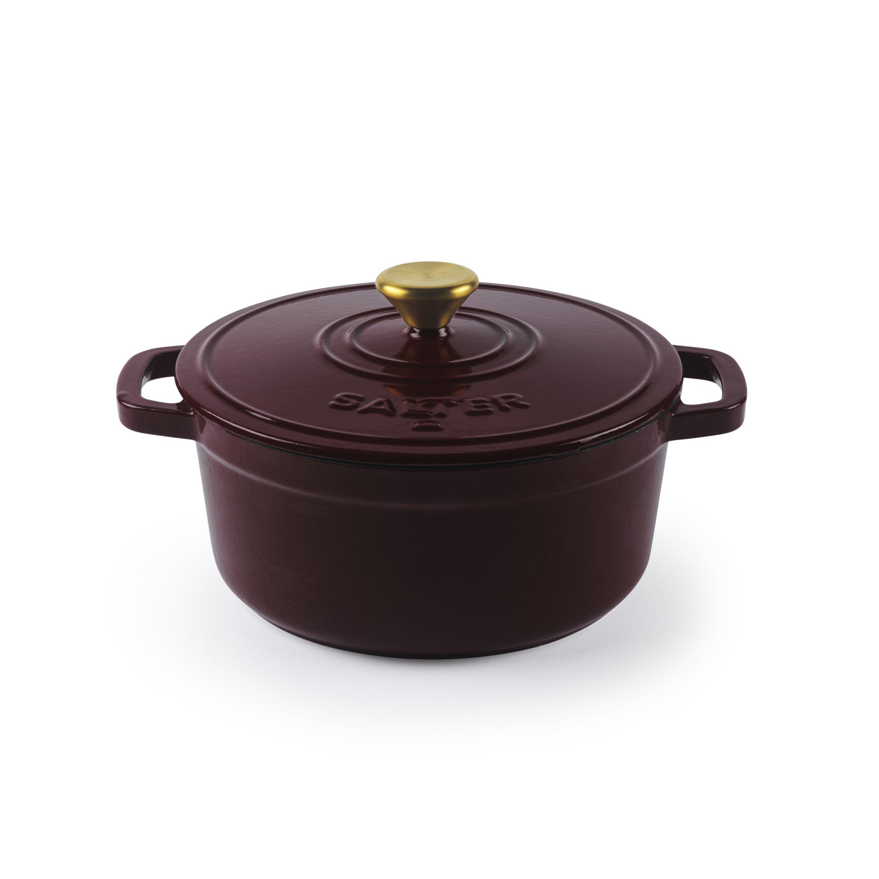 Red - Salter - Chester Cast Iron Casserole Dish 3.4 L - 2