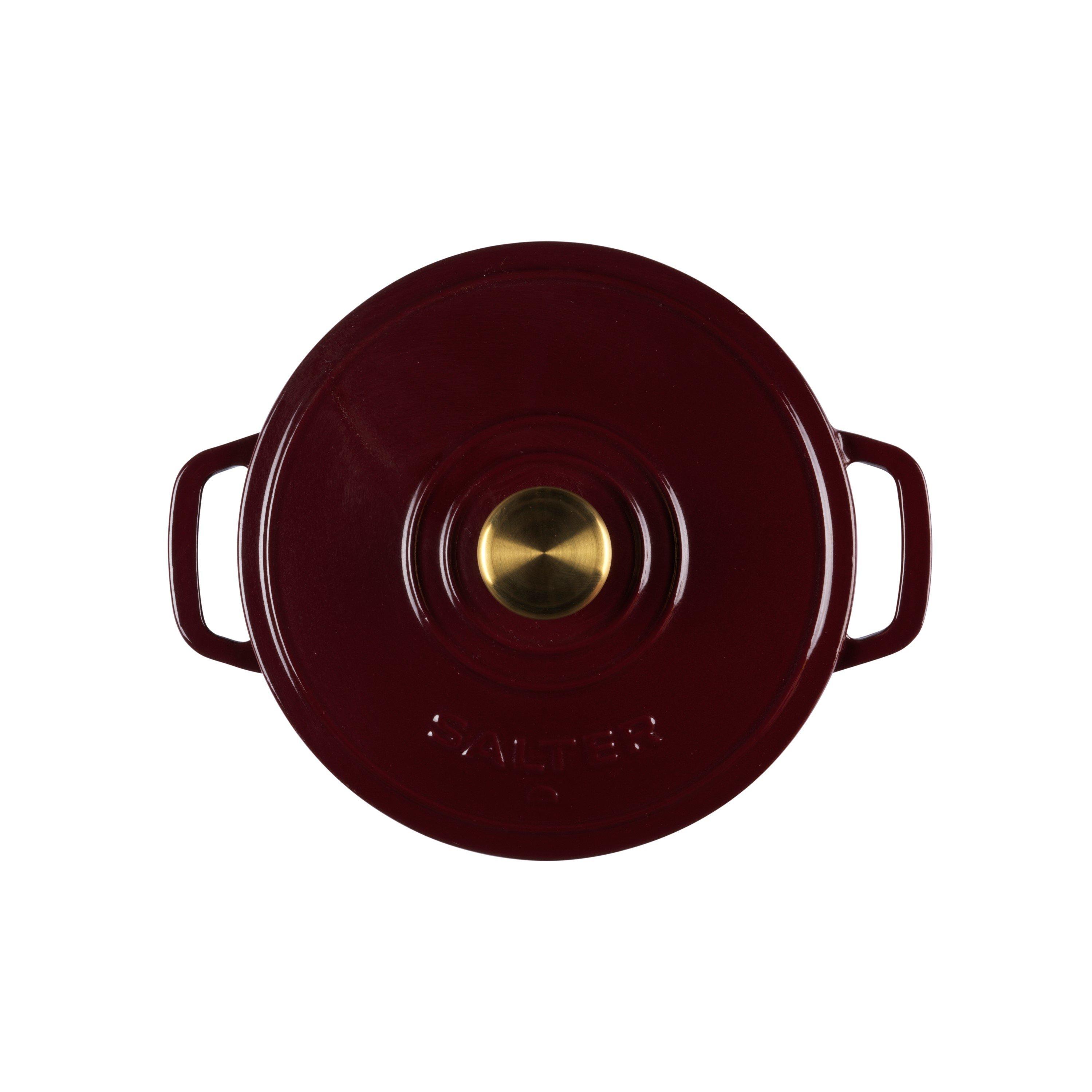 Red - Salter - Chester Cast Iron Casserole Dish 3.4 L - 3