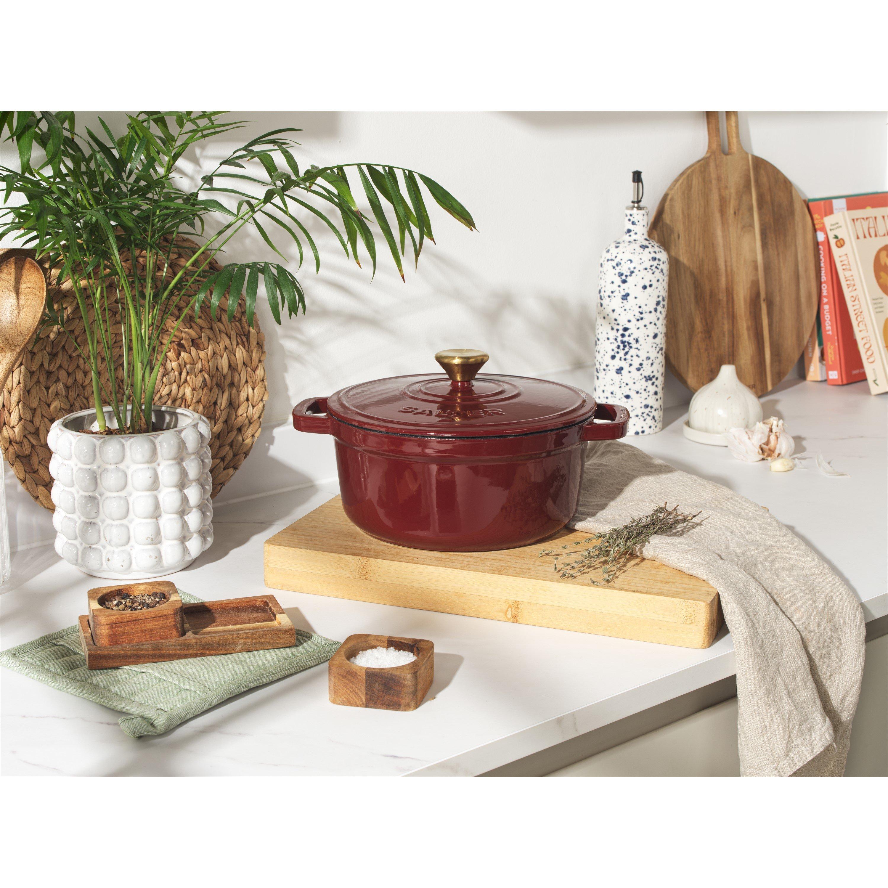 Red - Salter - Chester Cast Iron Casserole Dish 3.4 L - 5
