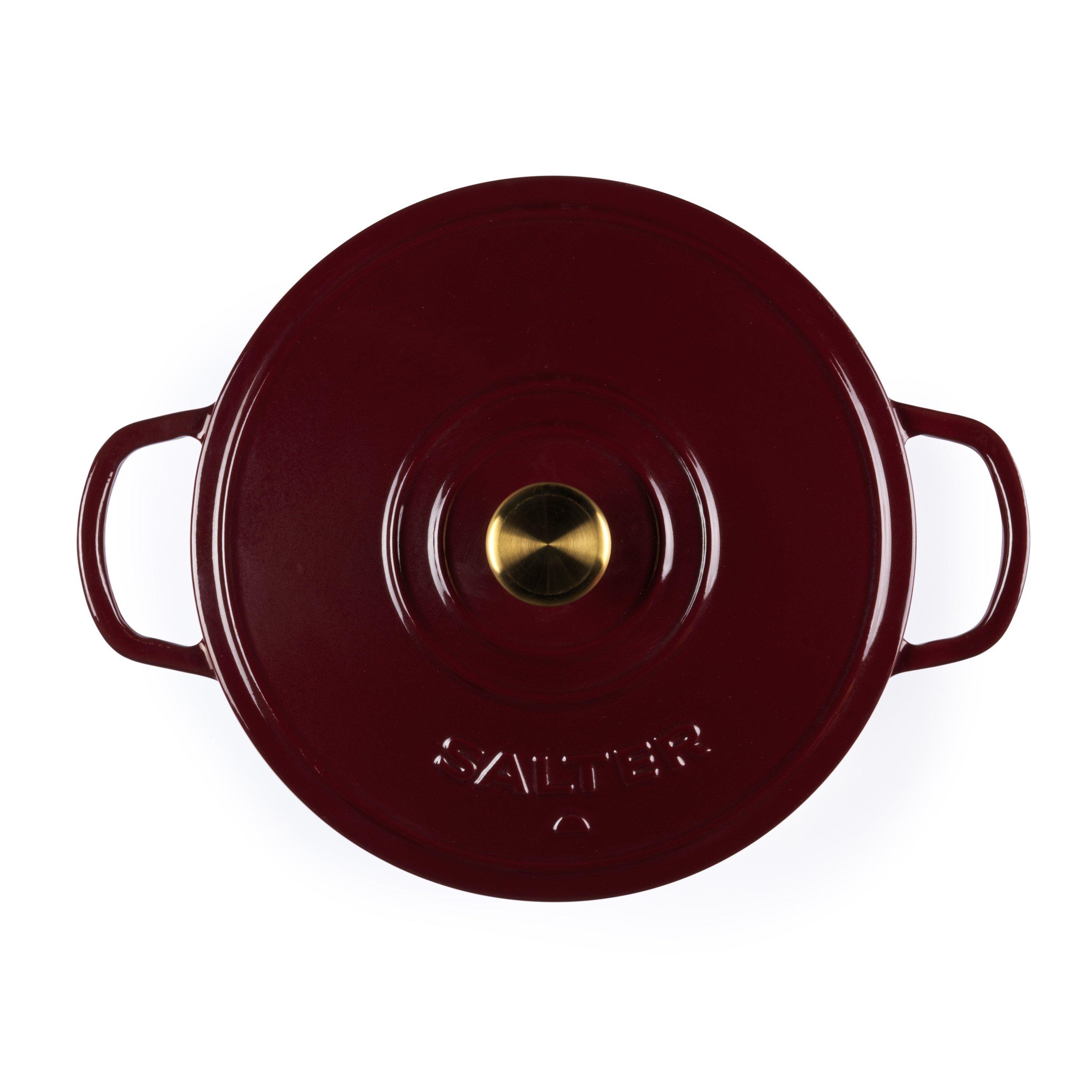 Red - Salter - Chester Cast-Iron Casserole Dish 2.8 L - 1