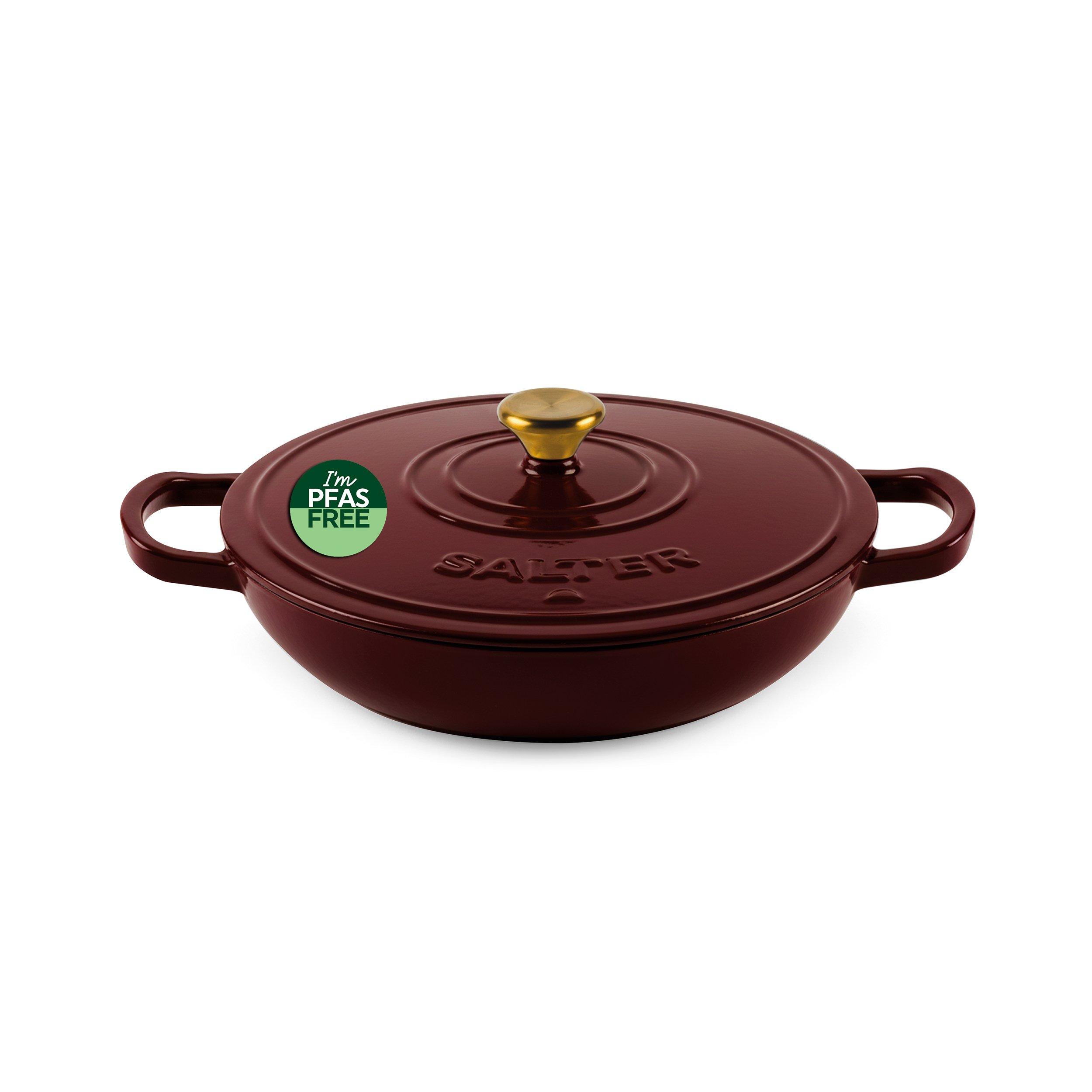 Red - Salter - Chester Cast-Iron Casserole Dish 2.8 L - 2