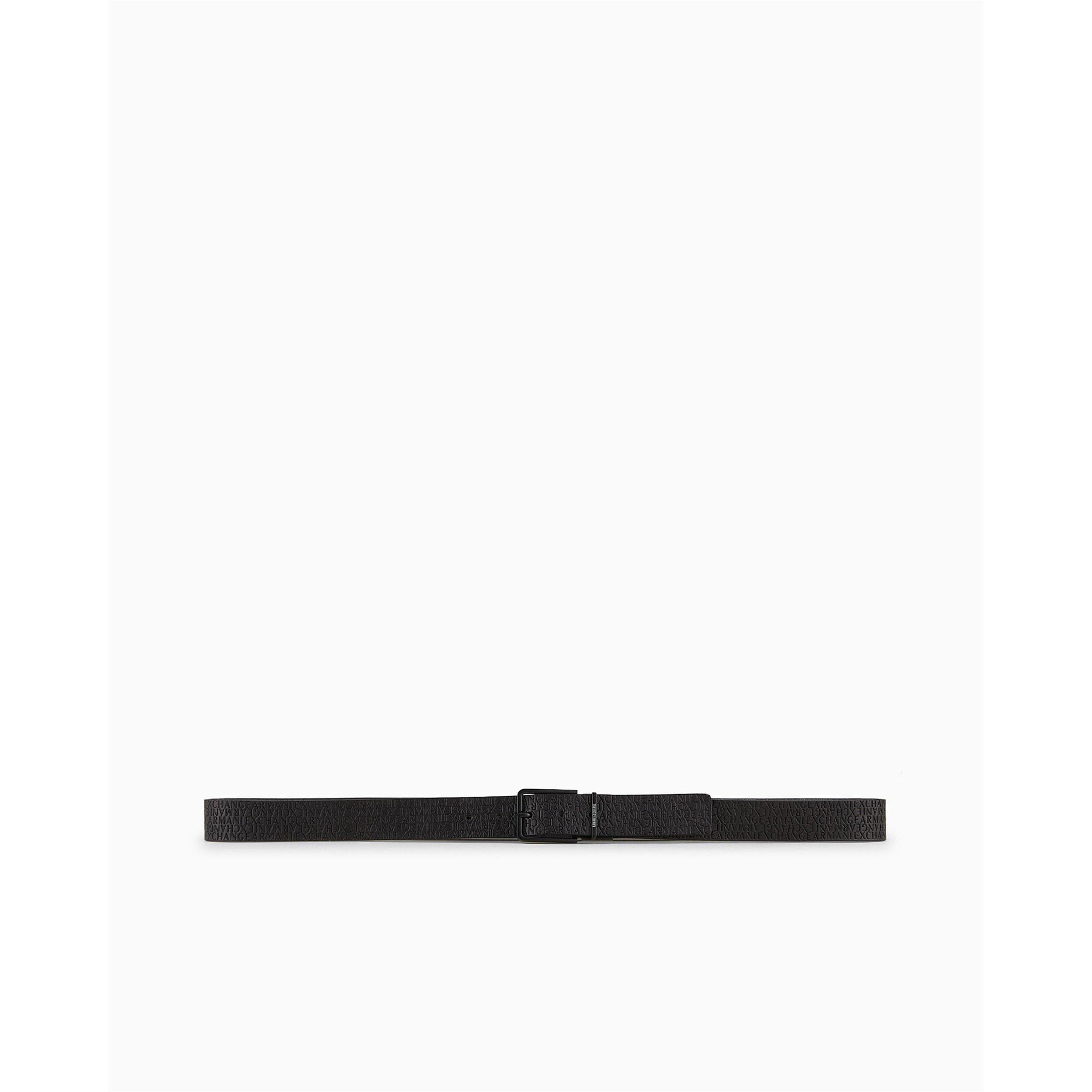 Black/Grey - Armani Exchange - Men's Tongue Leather Belt - 3