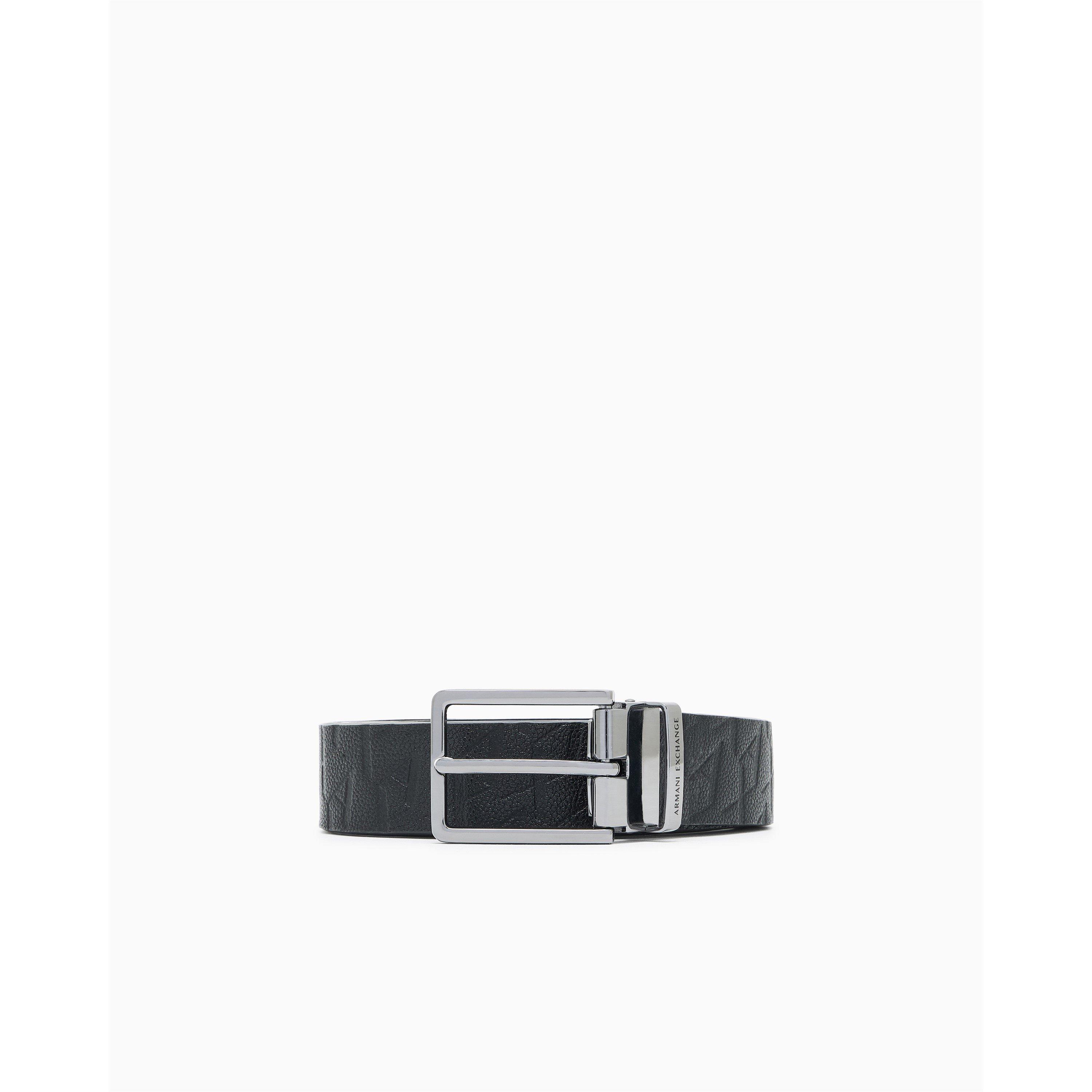 Black - Armani Exchange - Men's Tongue Leather Belt - 1