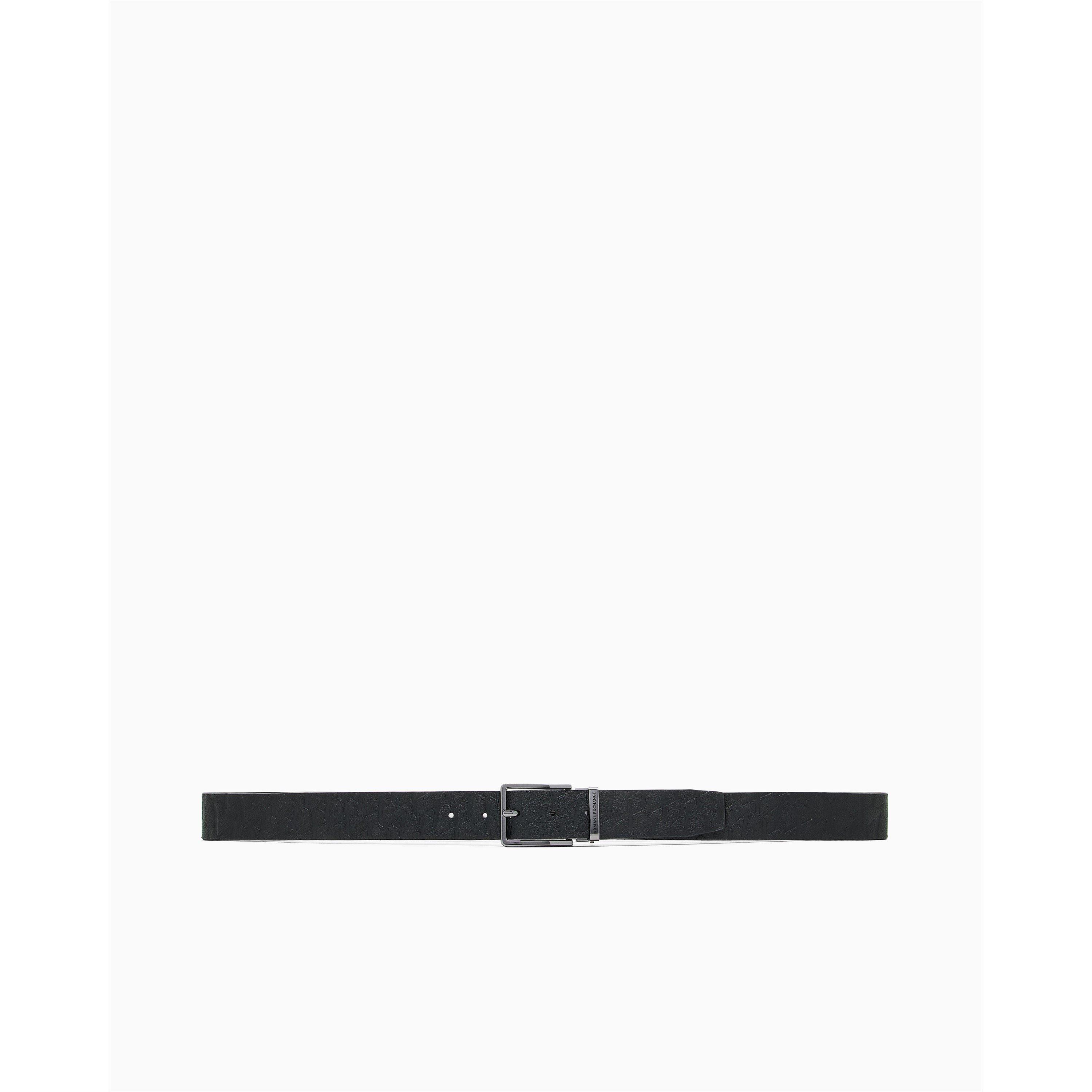 Black - Armani Exchange - Men's Tongue Leather Belt - 2