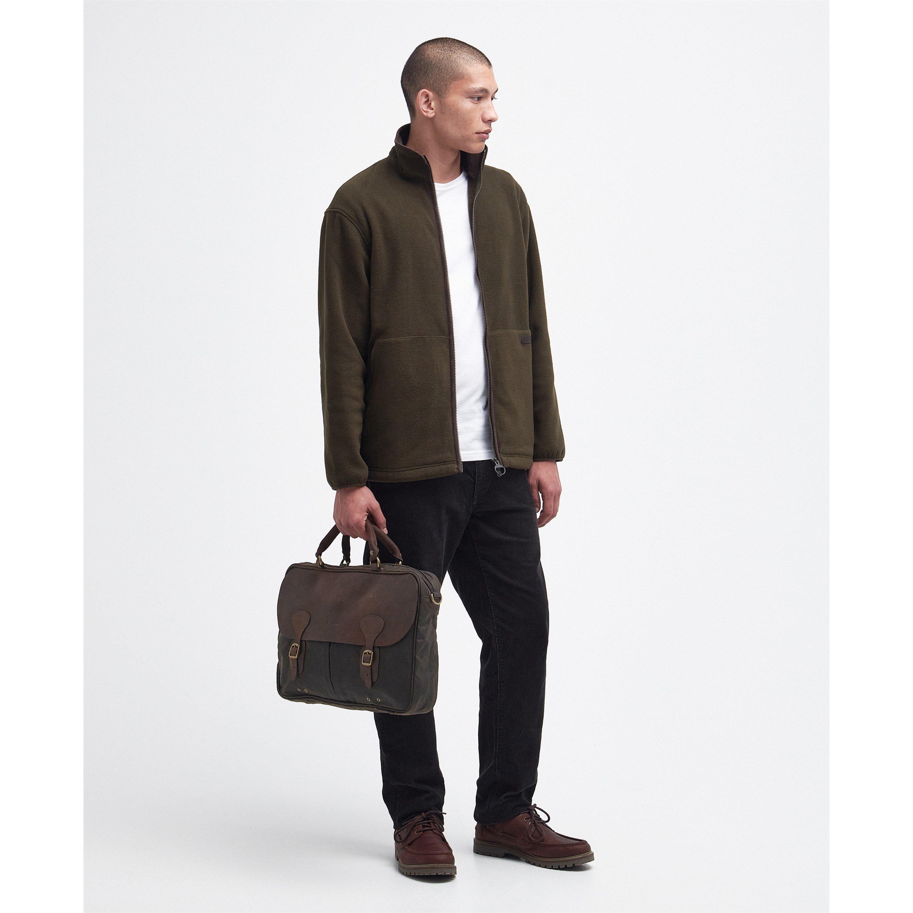 Olive OL71 - Barbour - Waxed Cotton and Leather Briefcase - 8