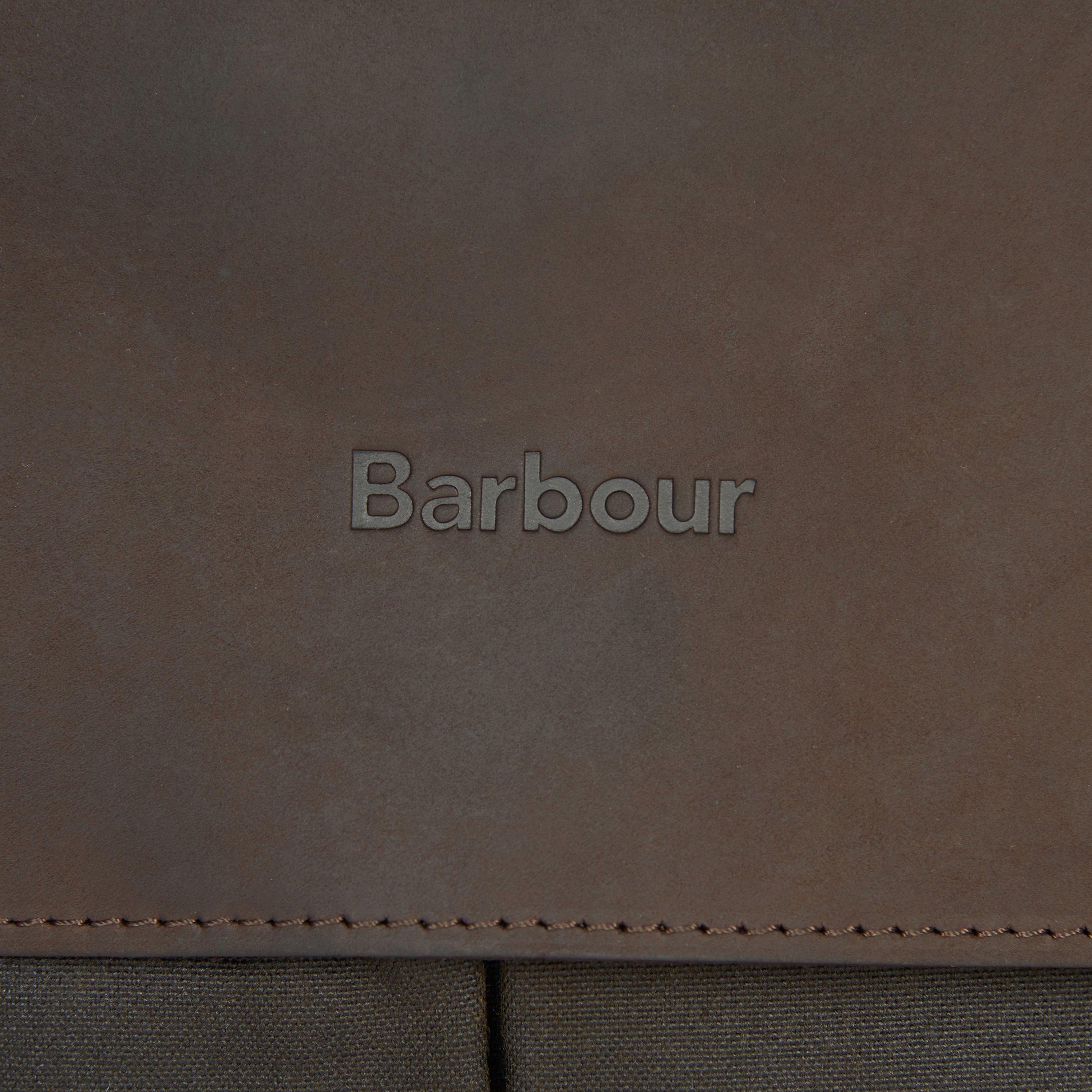 Olive OL71 - Barbour - Leather / Waxed Canvas Document Bag - 5