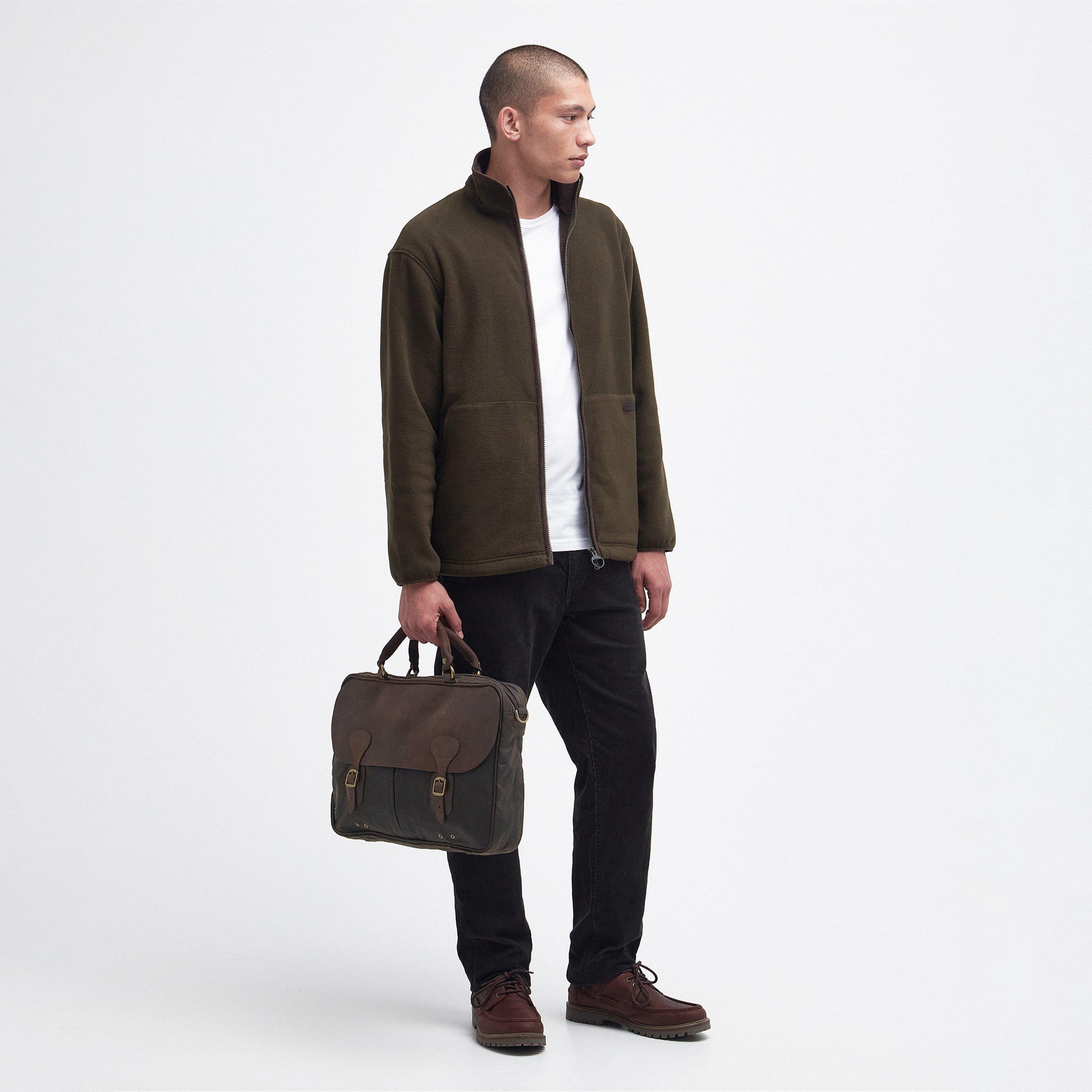Olive OL71 - Barbour - Leather / Waxed Canvas Document Bag - 6
