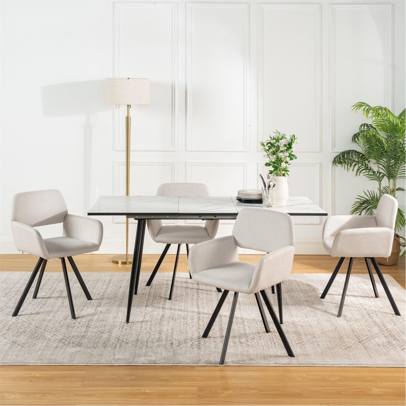 Beige - Jack Wills - California Swivel Dining Chairs Set of 2 - 4