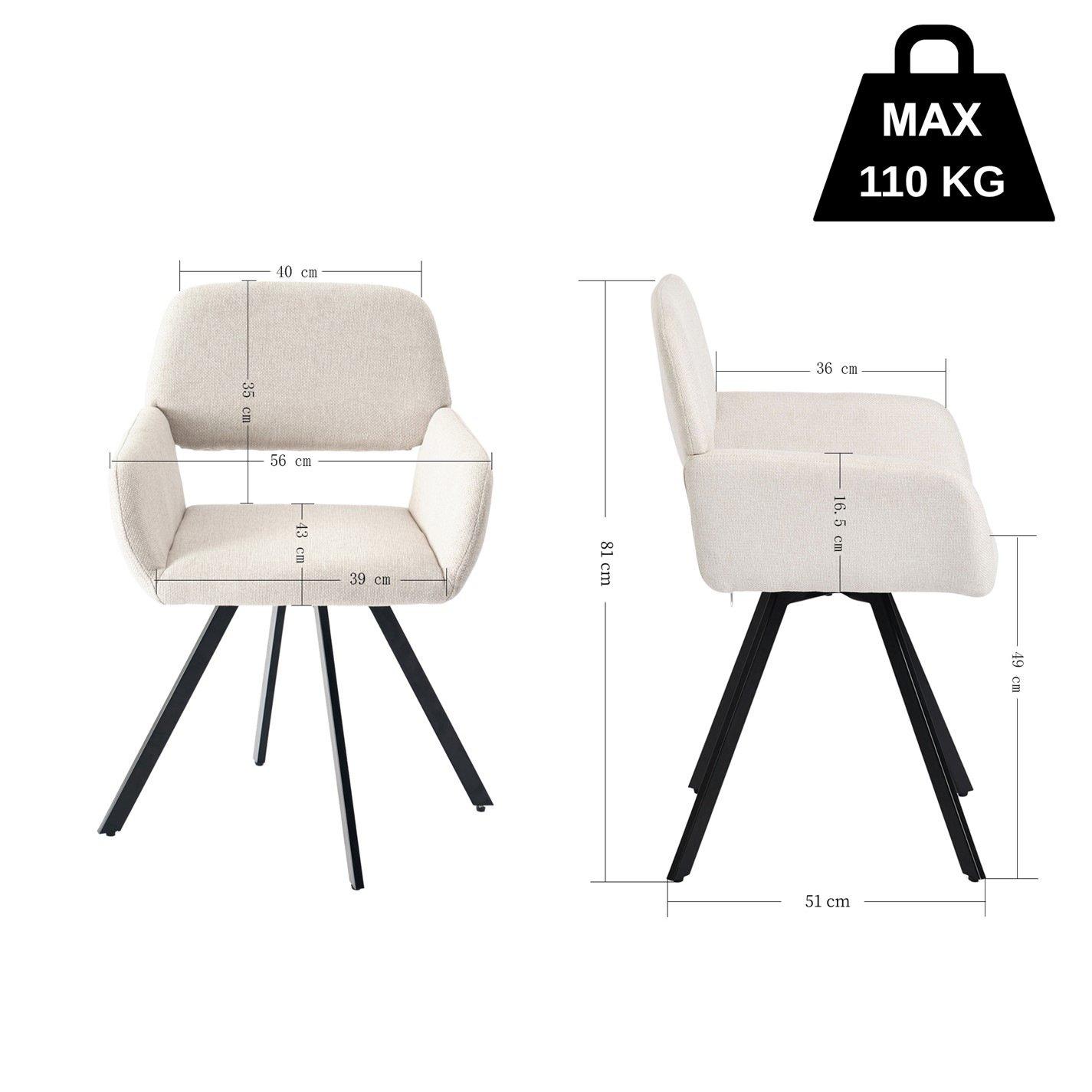 Beige - Jack Wills - California Swivel Dining Chairs Set of 2 - 5