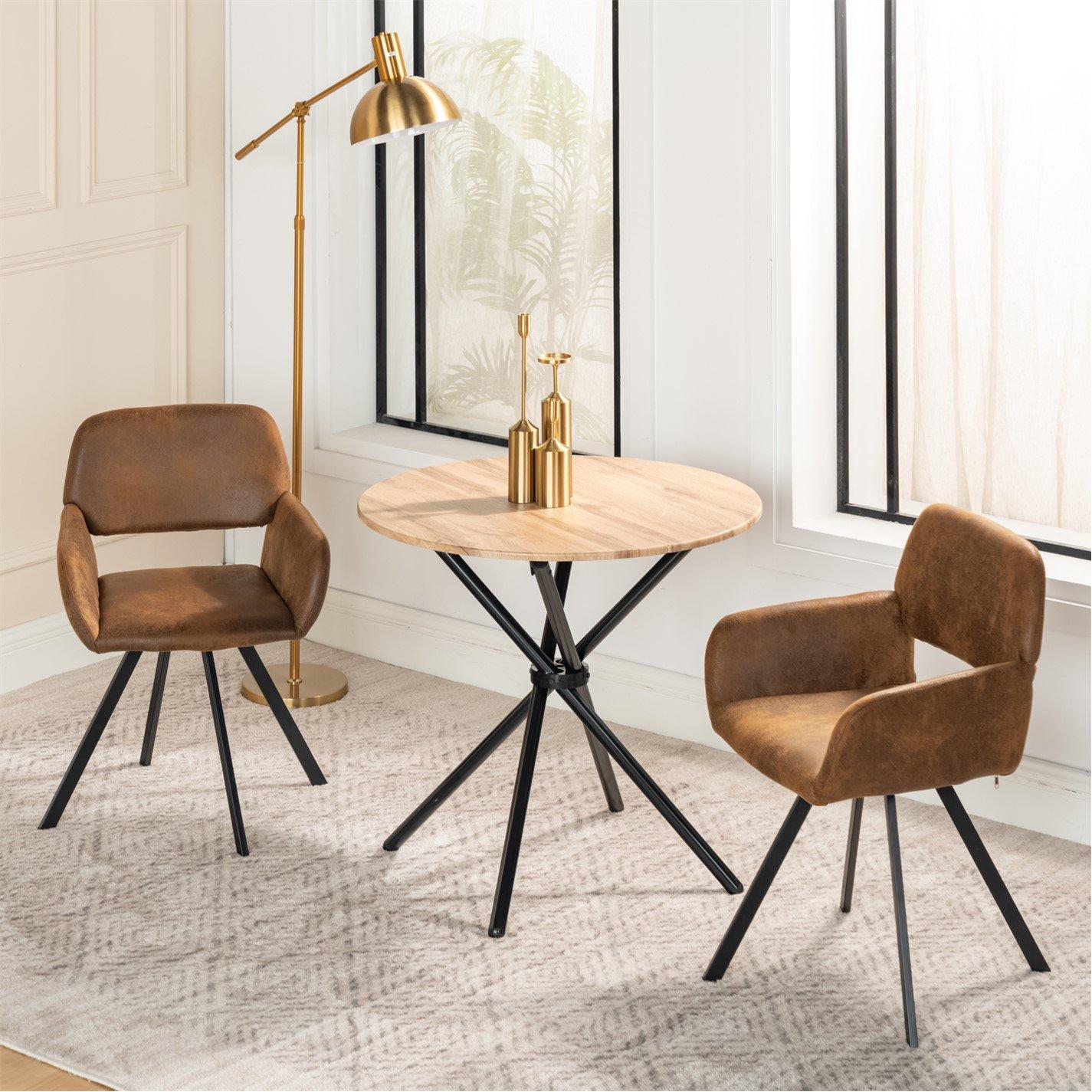 Brown Suede - Jack Wills - Swivel Dining Chairs Set of 2 - 2