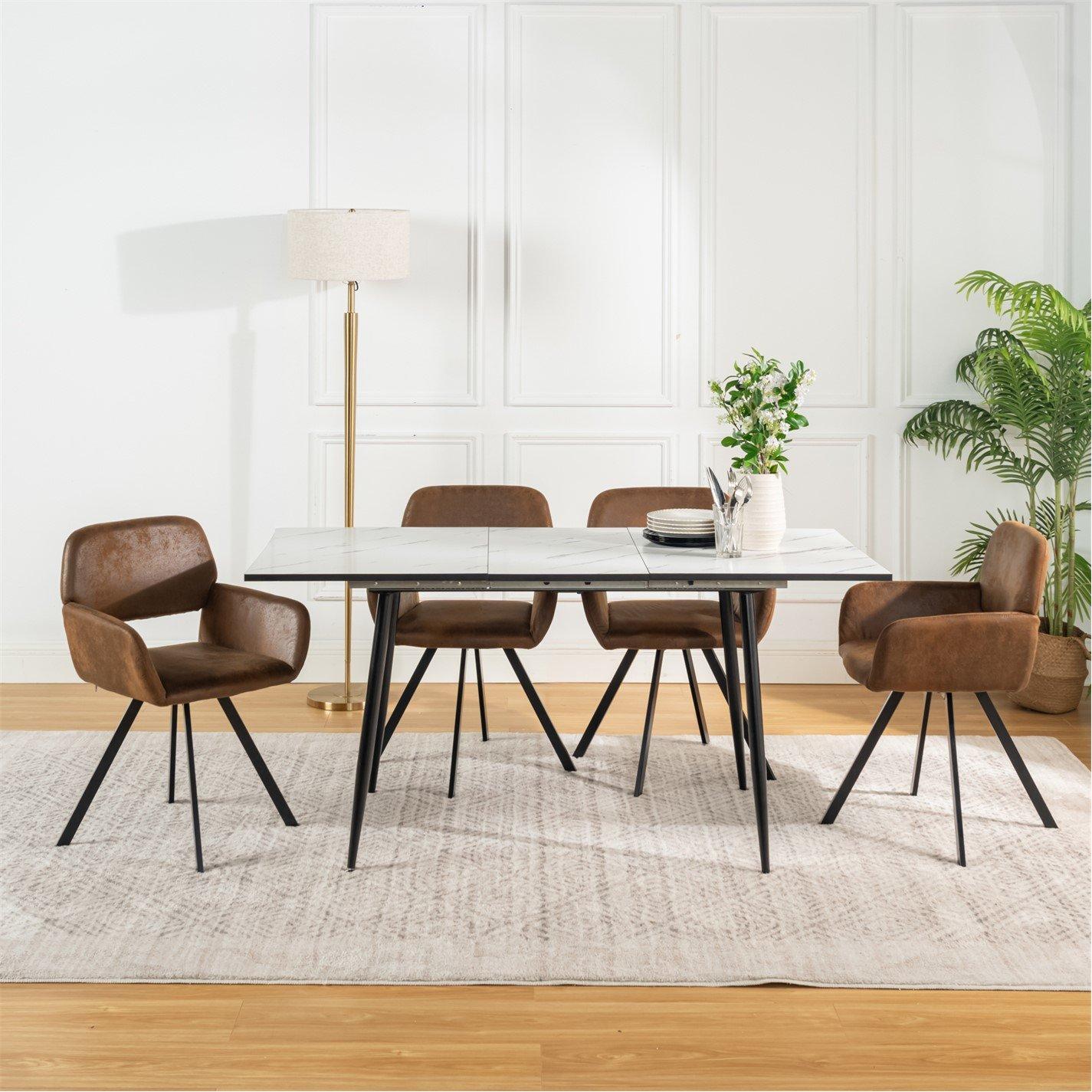 Brown Suede - Jack Wills - Swivel Dining Chairs Set of 2 - 3