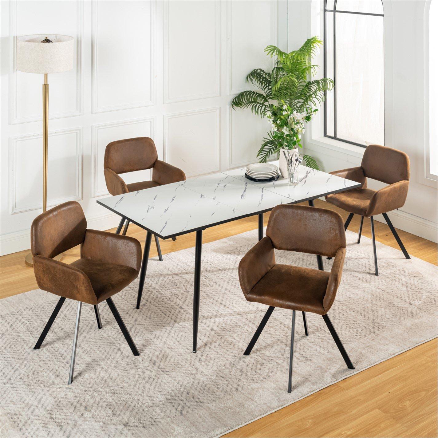 Brown Suede - Jack Wills - Swivel Dining Chairs Set of 2 - 4