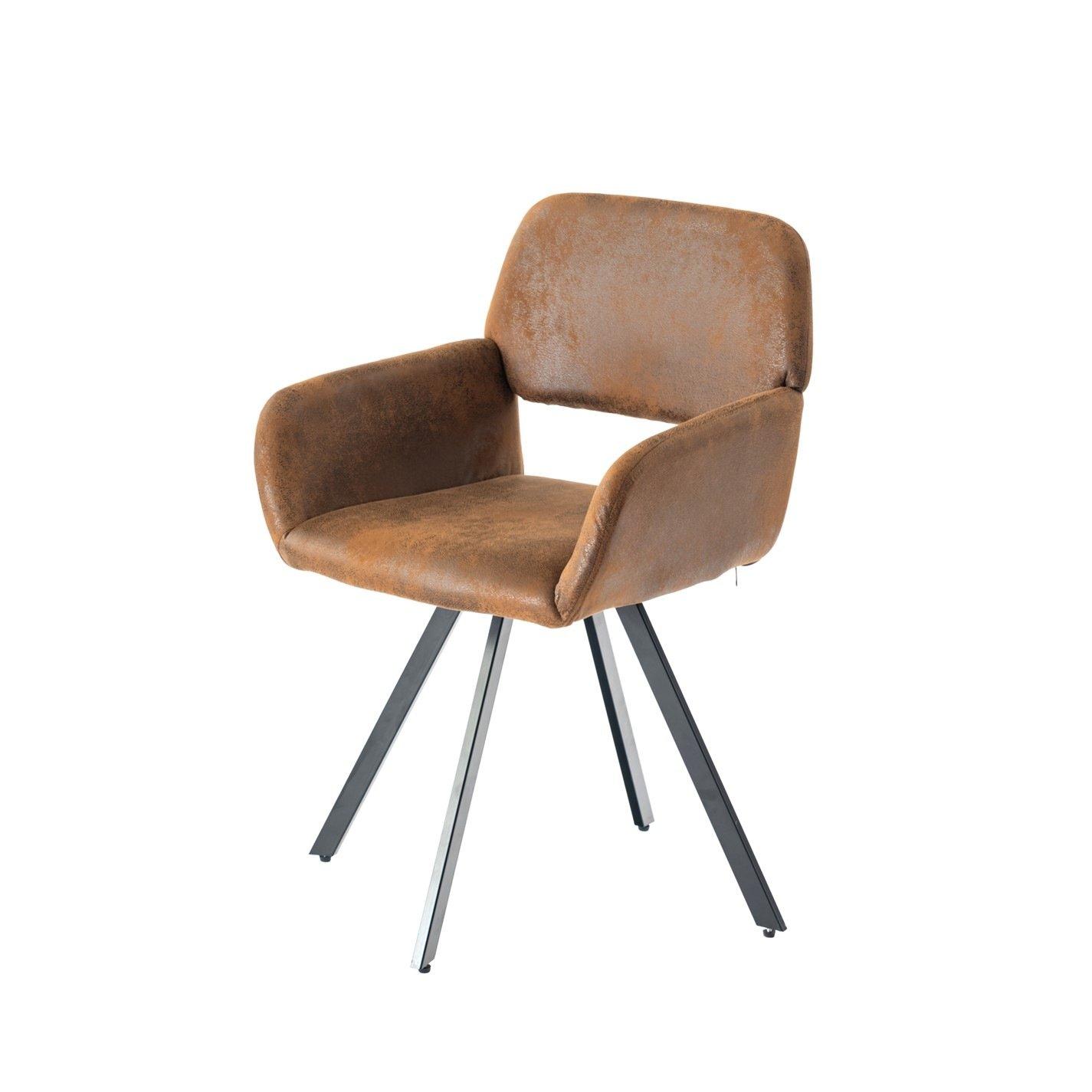 Brown Suede - Jack Wills - Swivel Dining Chairs Set of 2 - 6