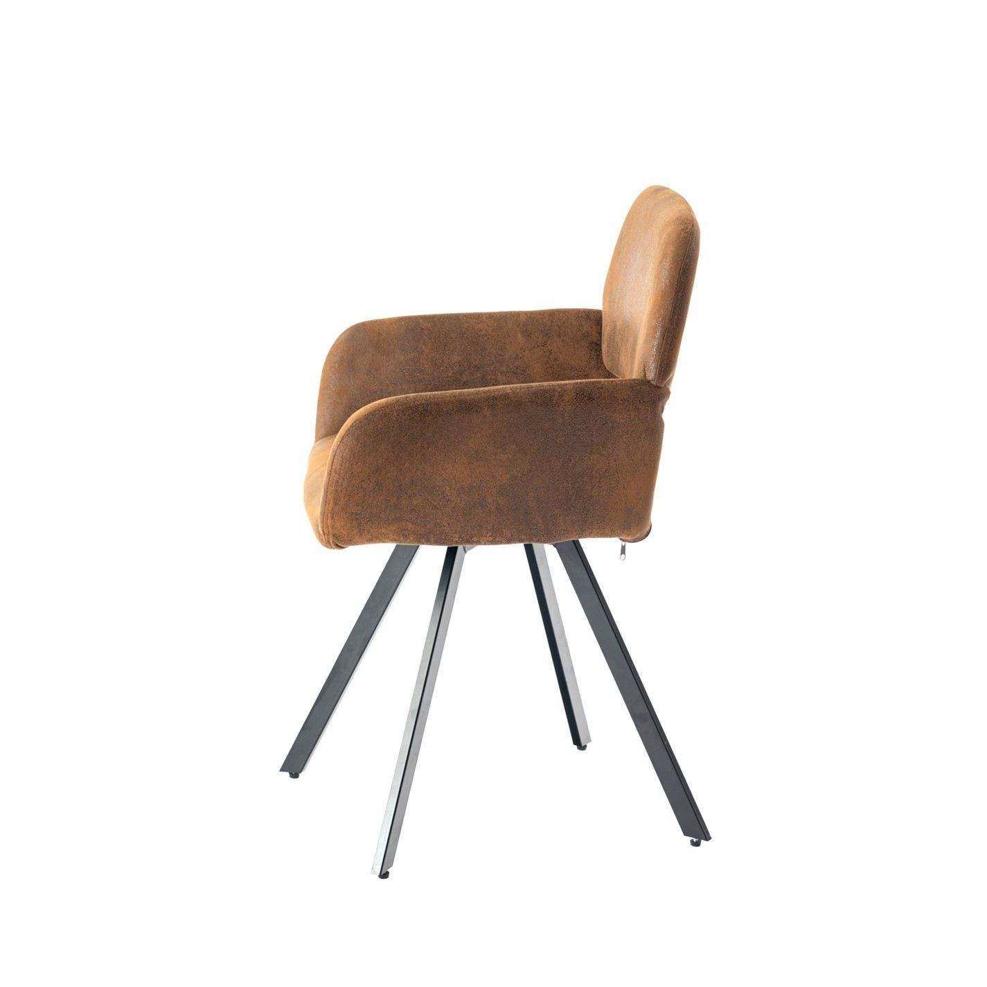 Brown Suede - Jack Wills - Swivel Dining Chairs Set of 2 - 7