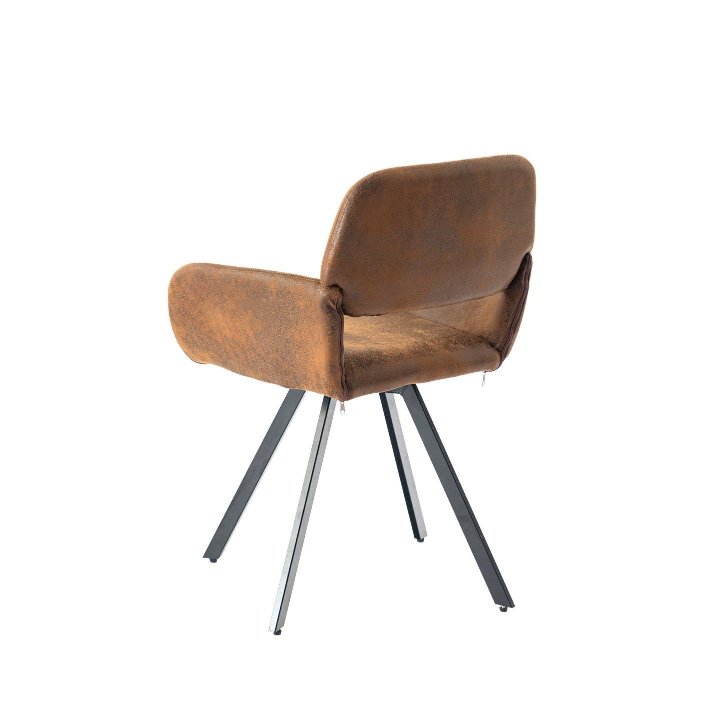 Brown Suede - Jack Wills - Swivel Dining Chairs Set of 2 - 8