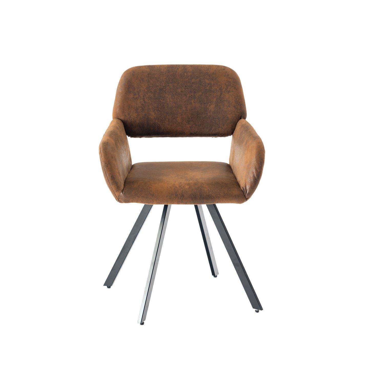 Brown Suede - Jack Wills - Swivel Dining Chairs Set of 2 - 9