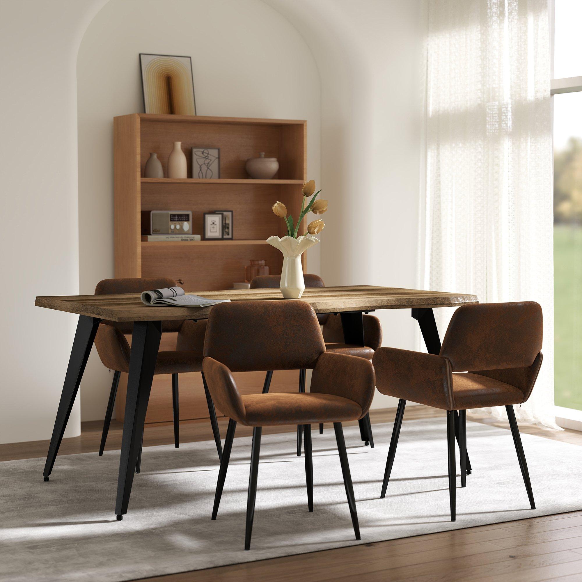 Brown Suede - Biba - Dining Chairs Pair - 3