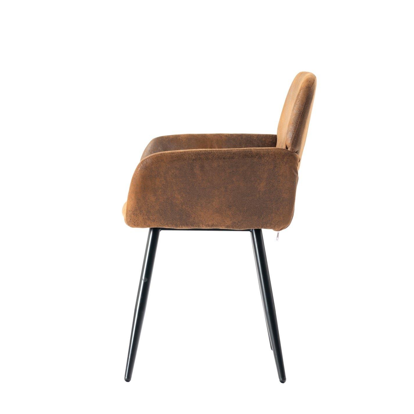 Brown Suede - Biba - Dining Chairs Pair - 6