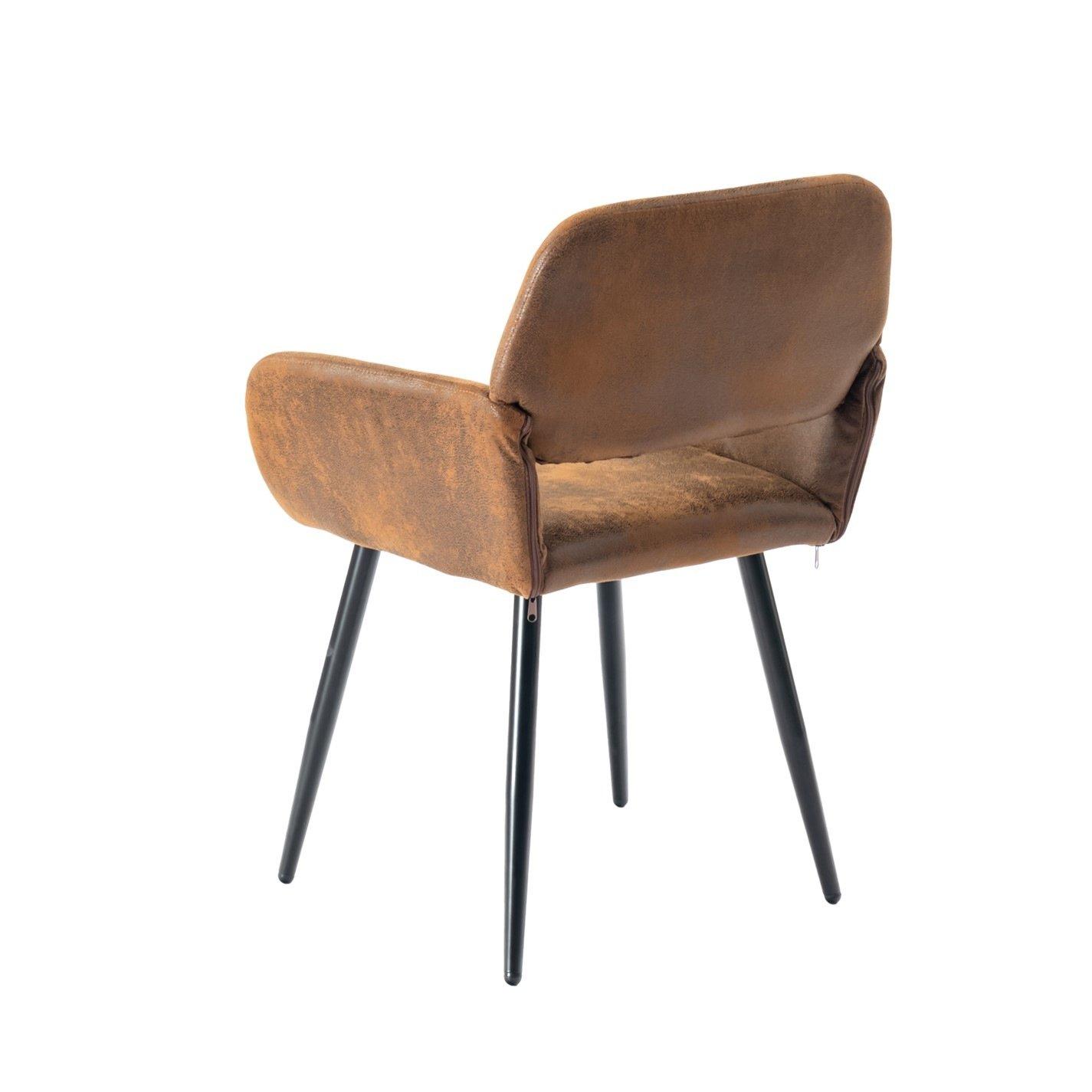 Brown Suede - Biba - Dining Chairs Pair - 7