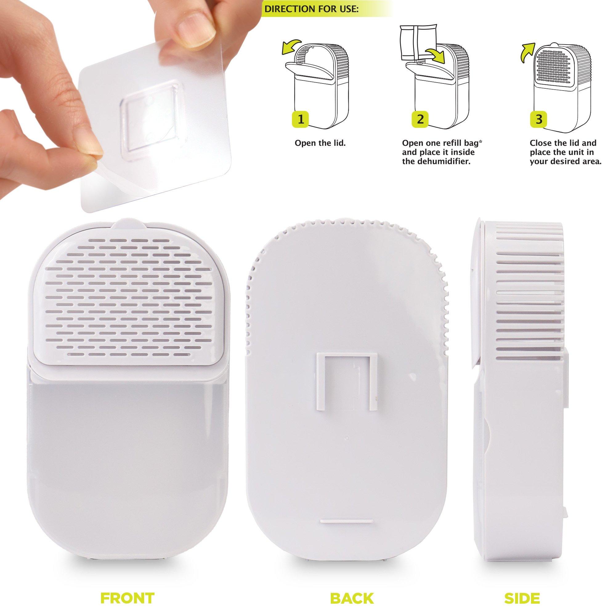 Hvid - Dri Aire - Premium Wall Mounted Easy Stick Moisture Absorber Dehumidifier - 3