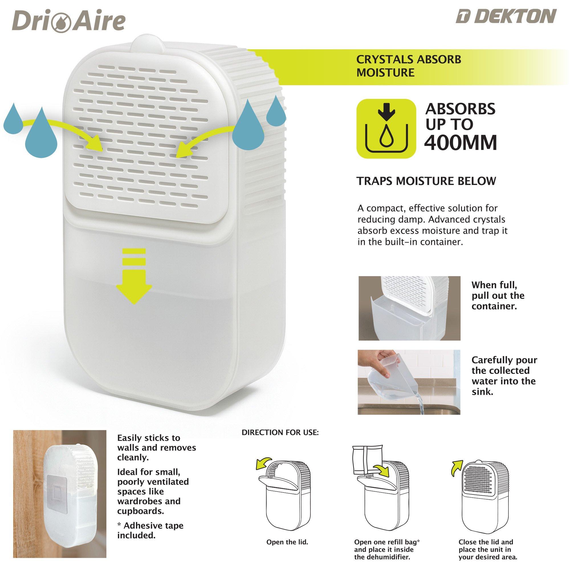Hvid - Dri Aire - Premium Wall Mounted Easy Stick Moisture Absorber Dehumidifier - 5