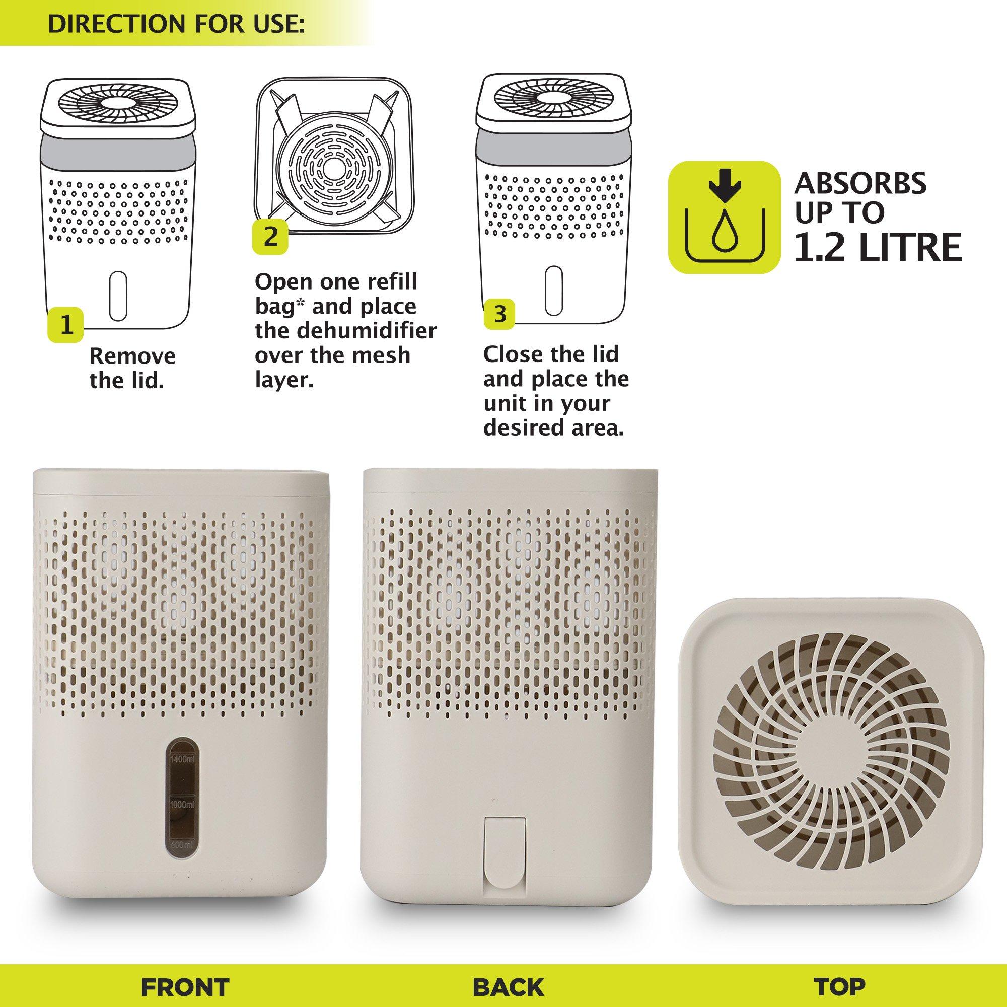 Cream - Dri Aire - Premium Large Moisture Absorber Dehumidifier - 4