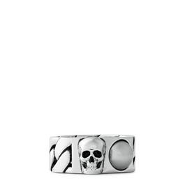 Alexander McQueen Pearl And Skull Chain Ring