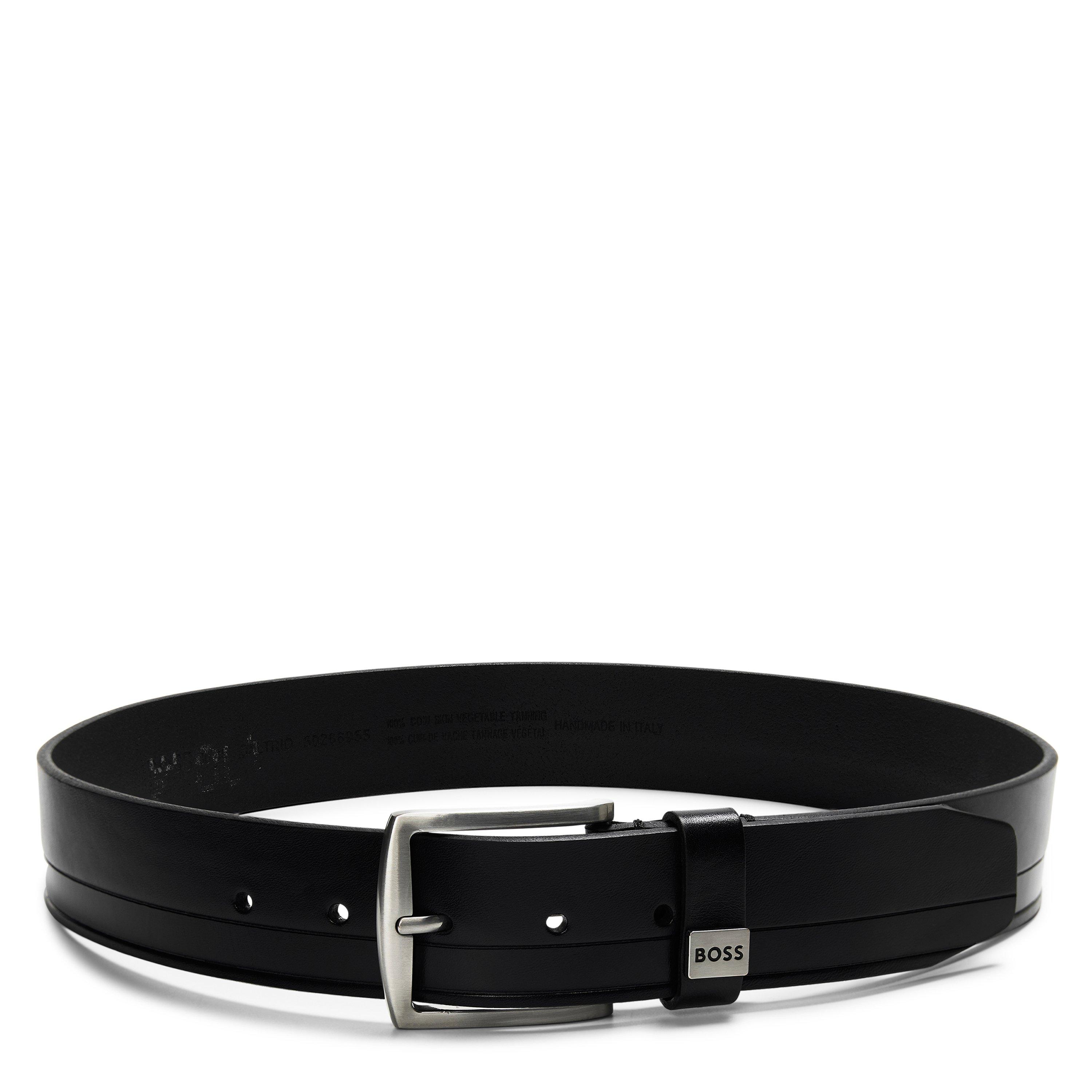 Boss Men's Saltrio Leather Belt - Black - 40R (105cm)