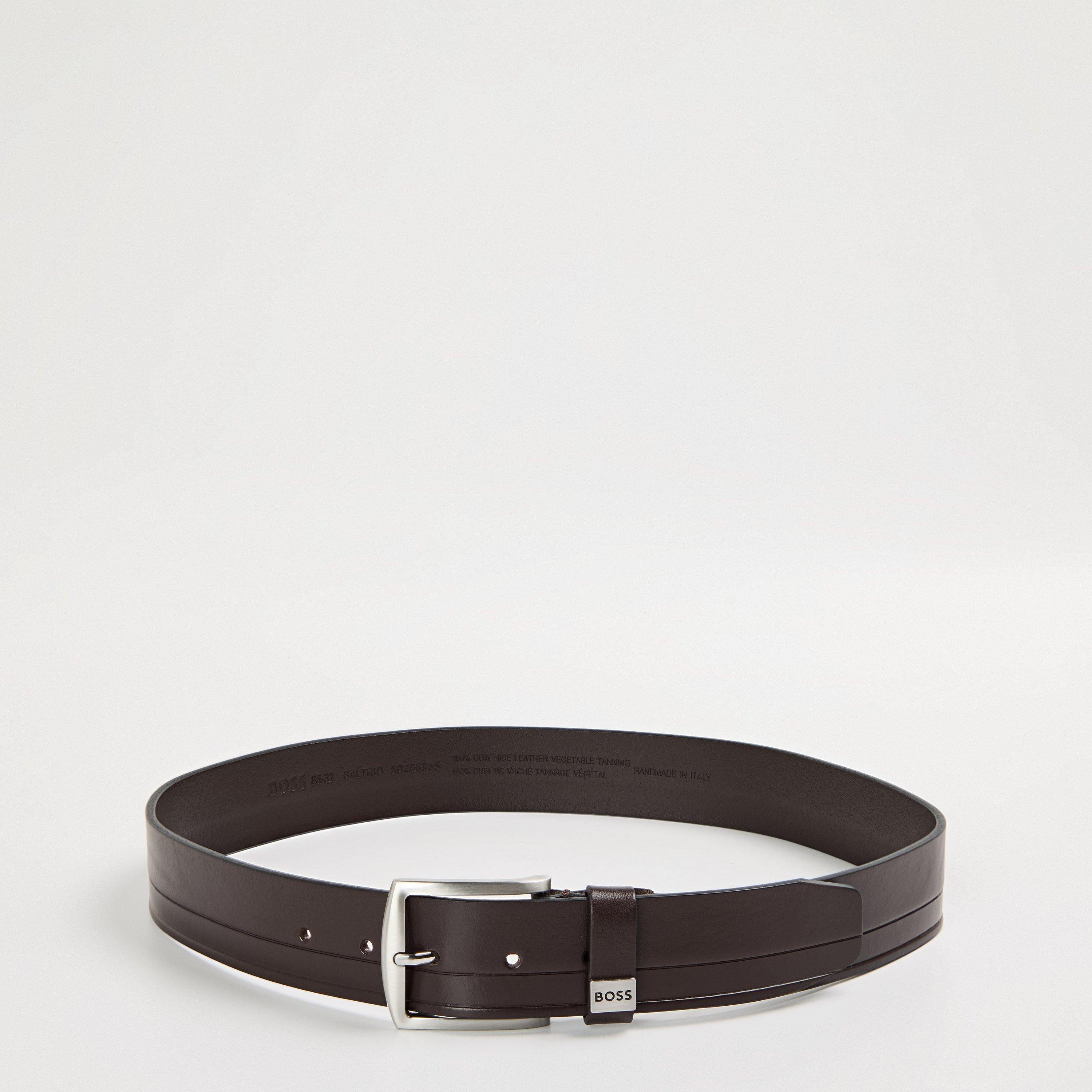 Boss Men's Saltrio Leather Belt - Dark Brown - 40R (105cm)