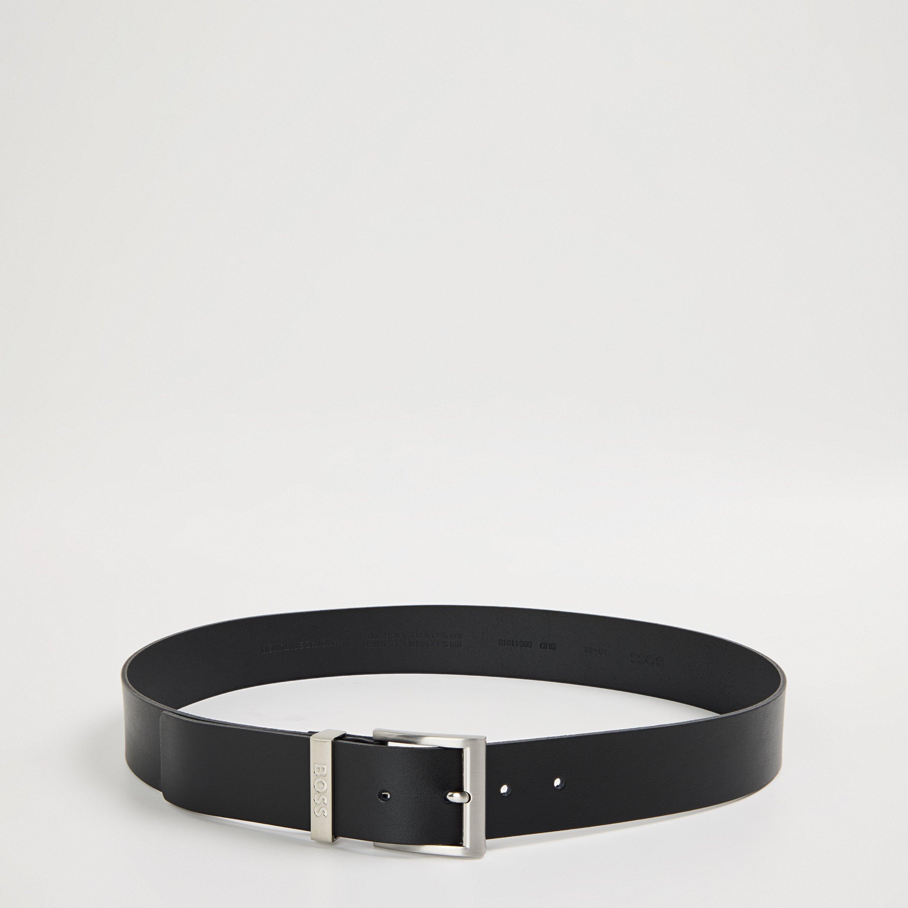 Boss Mens BOSS Leather Belt with Smooth Buckle (Bud) - Black - Size 32R (85cm)