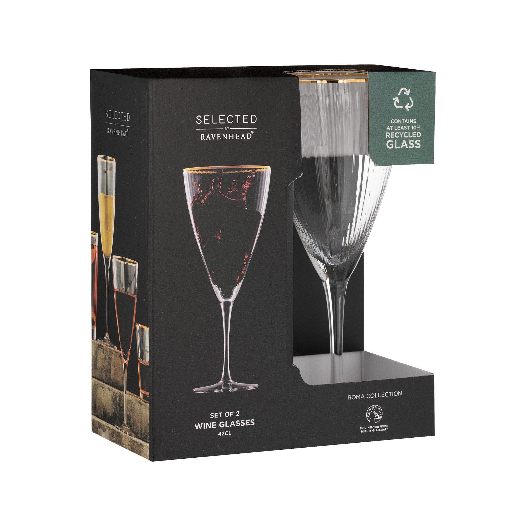 Clear - Ravenhead - Roma Set of 2 Wine Glasses - 2