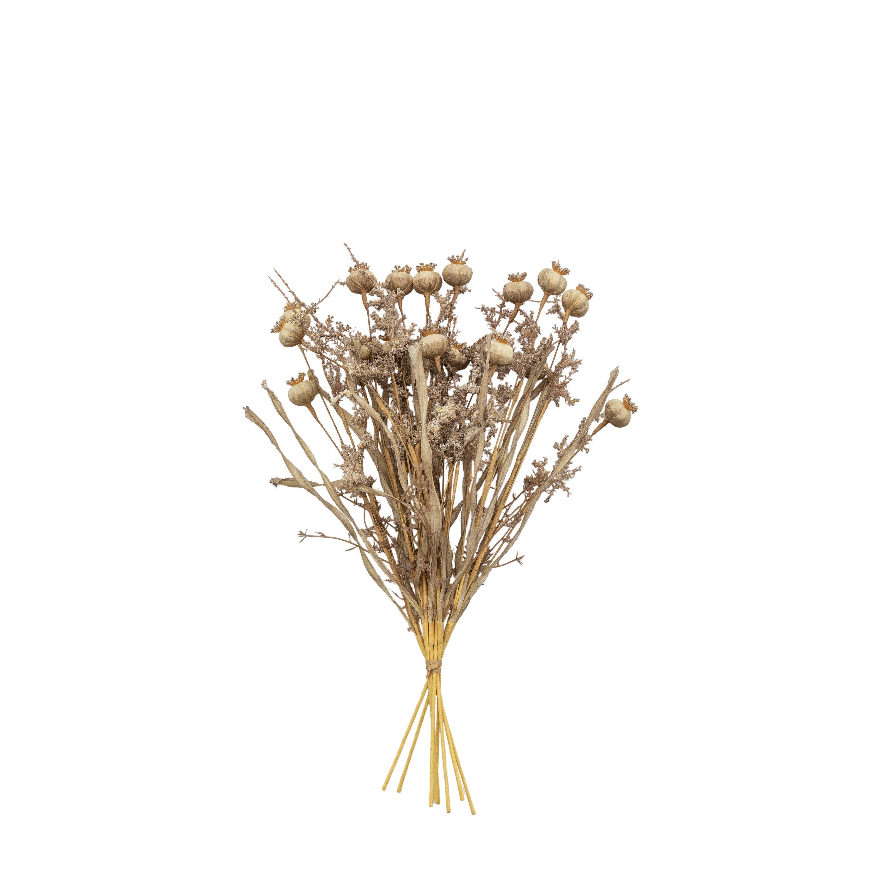 Gallery  Dry Look Poppy Bundle Artificial Flowers - Brown