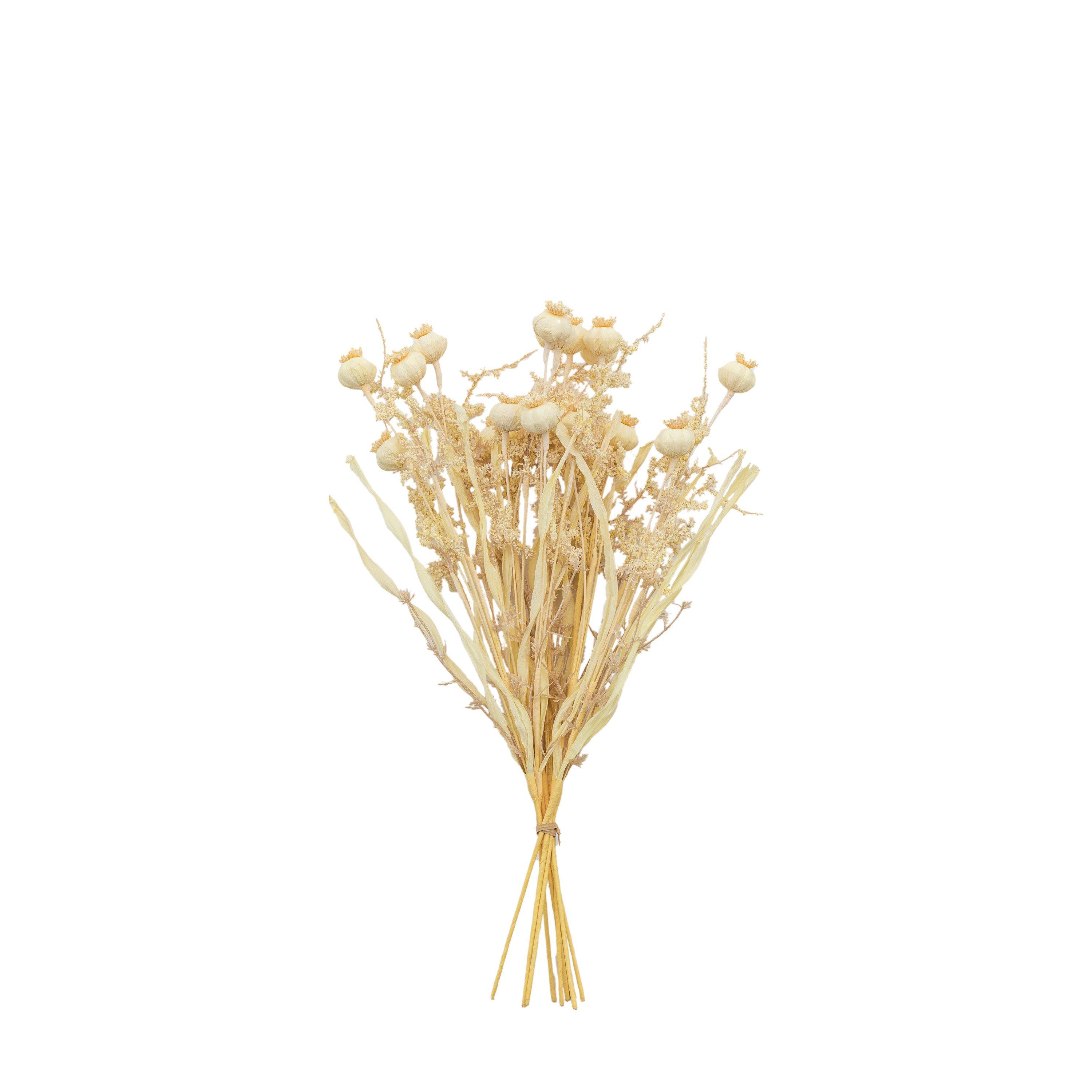 Gallery  Dry Look Poppy Bundle Artificial Flowers - Cream
