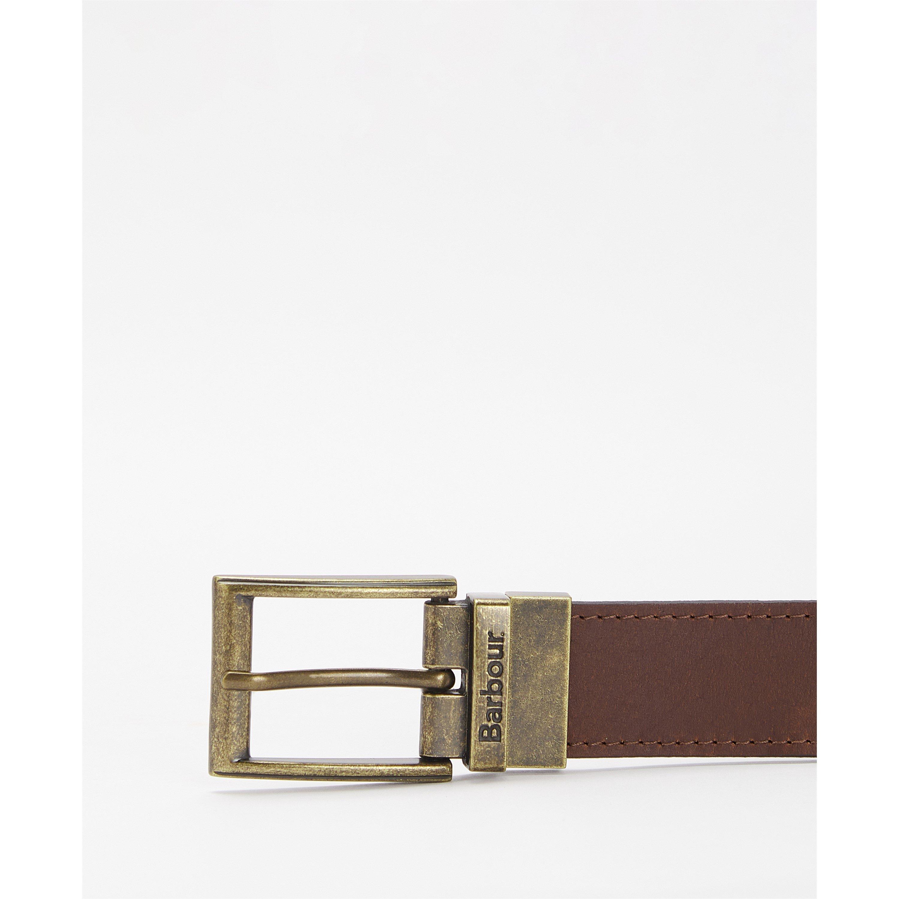 Clsc Trtn/Brown - Barbour - Reversible Tartan Leather Belt - 1