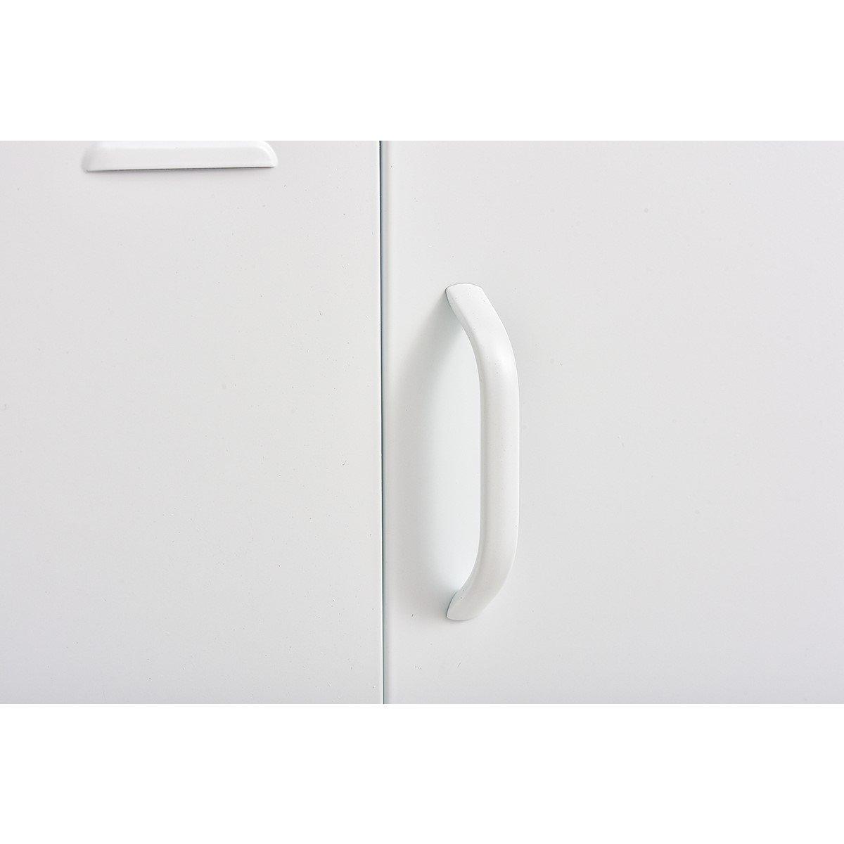 White - FurnitureR - Storage Cabinet with 3 Doors 120 cm Locker-Style Sideboard - 8