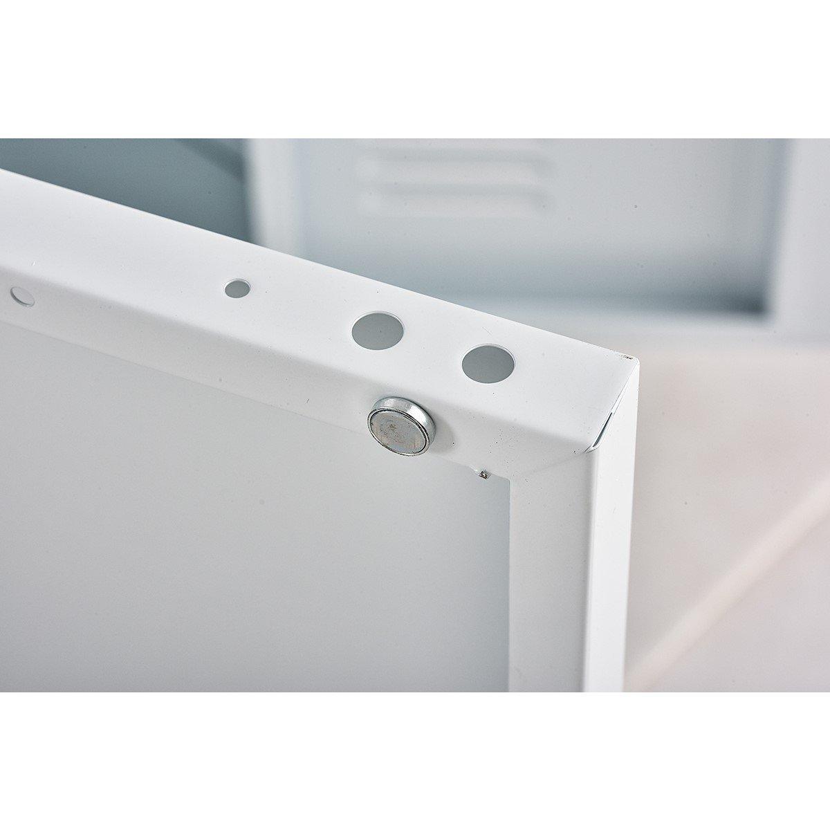 White - FurnitureR - Storage Cabinet with 3 Doors 120 cm Locker-Style Sideboard - 10